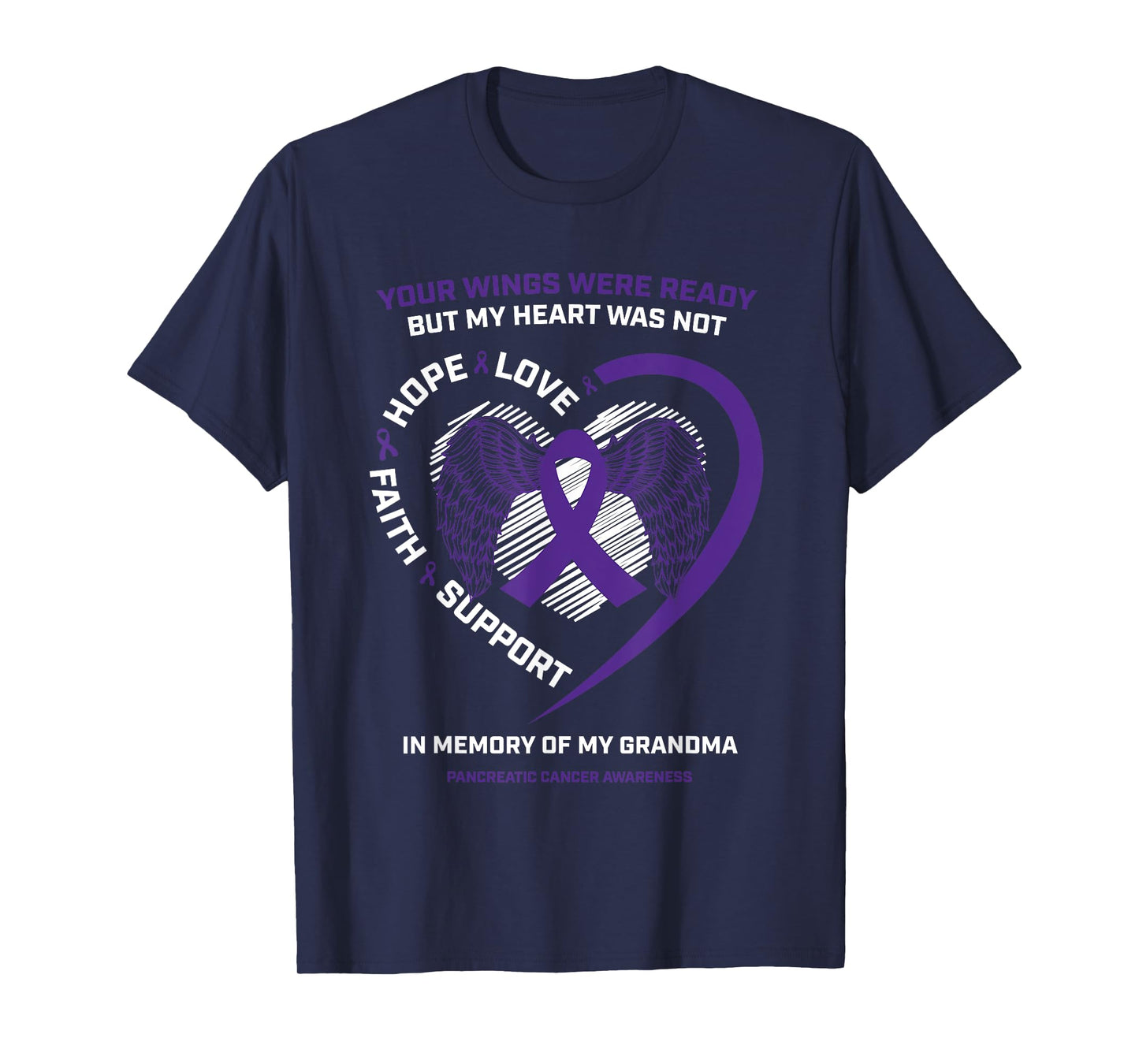 Purple Gifts Memory Of Grandma Pancreatic Cancer Awareness T-Shirt