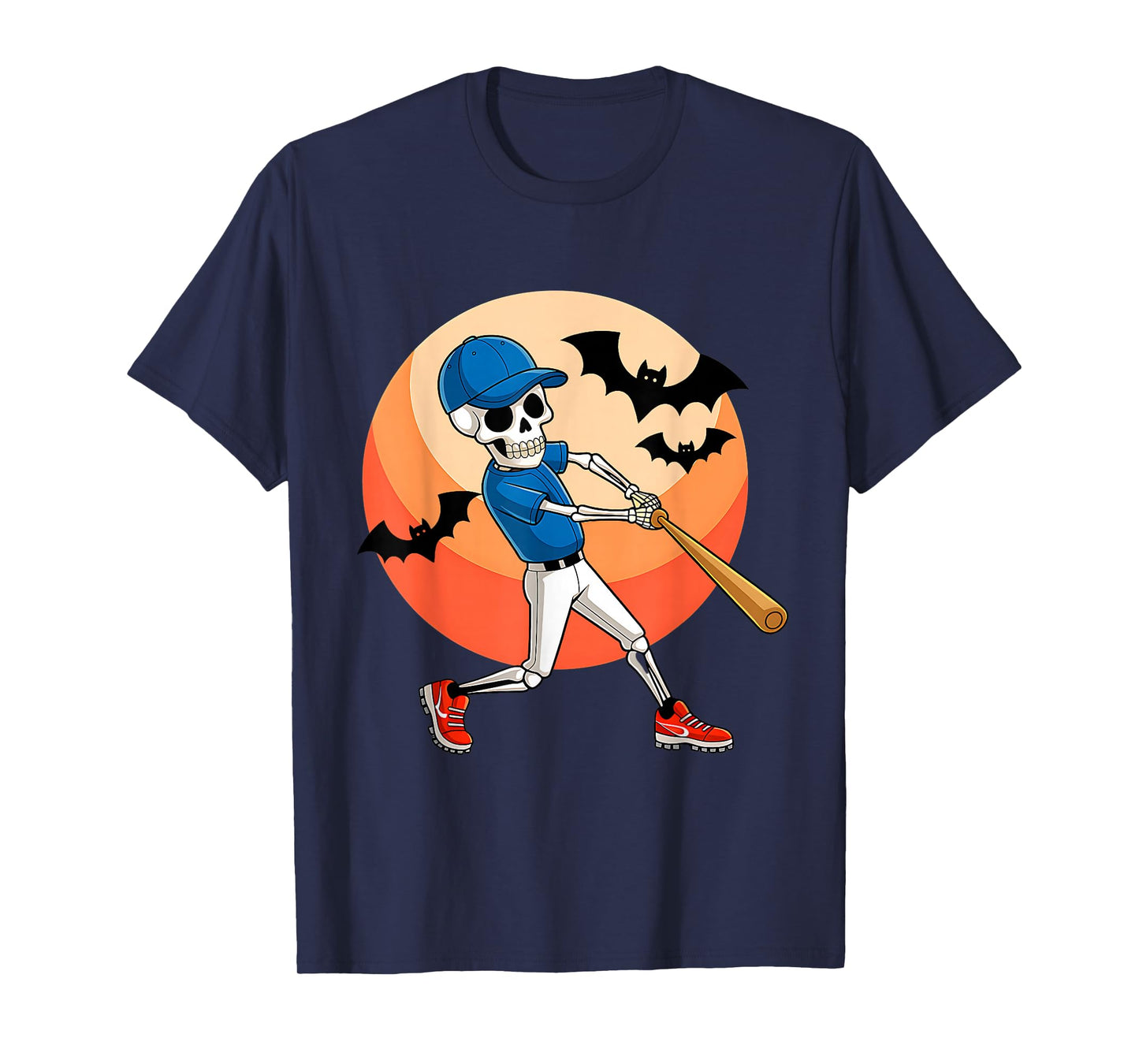 Funny Skeleton Baseball Player Halloween T-Shirt