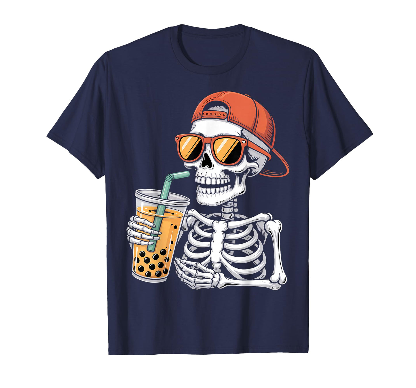 Halloween Skeleton Boba Tea Costume T-Shirt