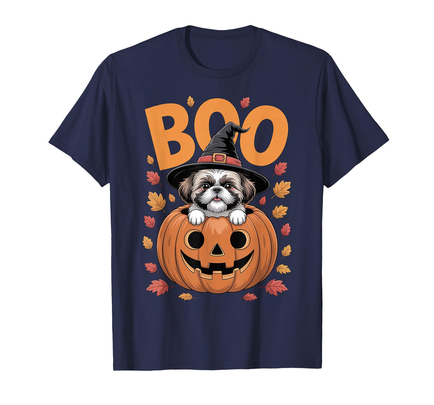 Shih Tzu Costume on Pumpkin Halloween Shih Tzu T-Shirt