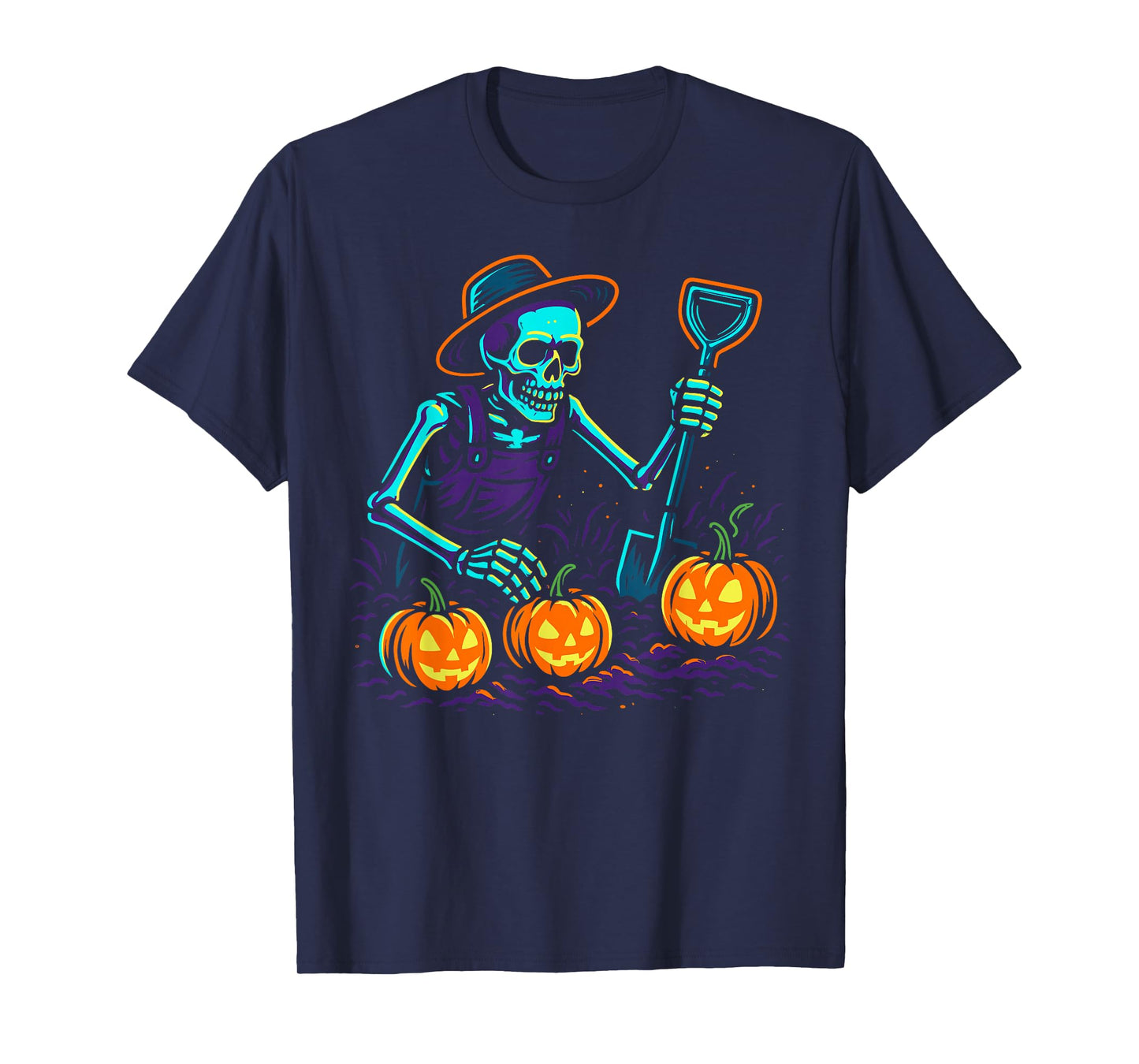 Funny Skeleton Gardener – Spooky Halloween Pumpkin T-Shirt
