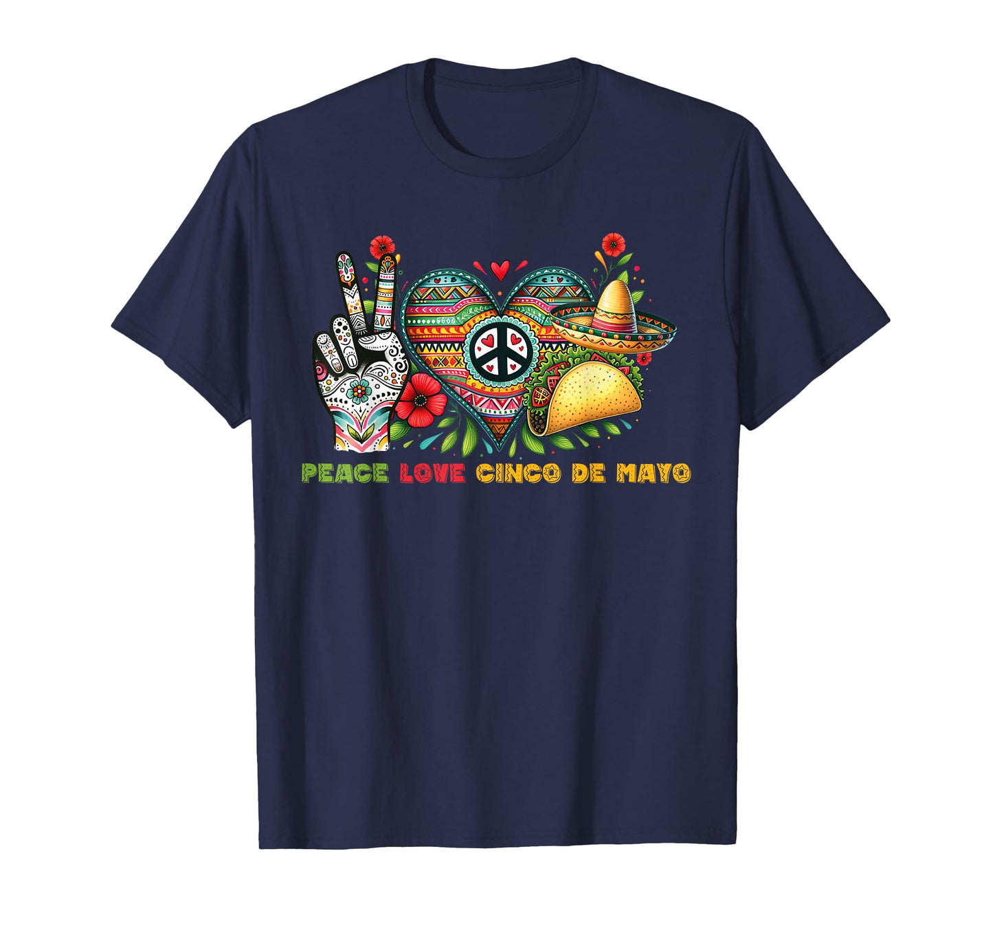 Peace Love Cinco De Mayo Lets Fiesta Mexican Fiesta 2024 T-Shirt