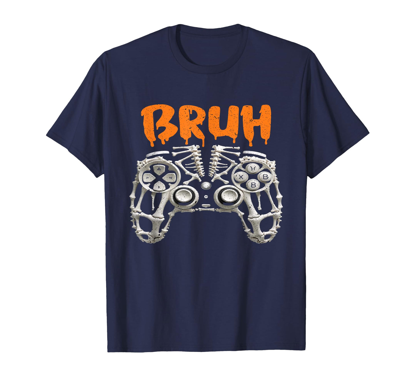 Halloween Skeleton Gamer Bruh Funny Video Gaming Boys Kids T-Shirt