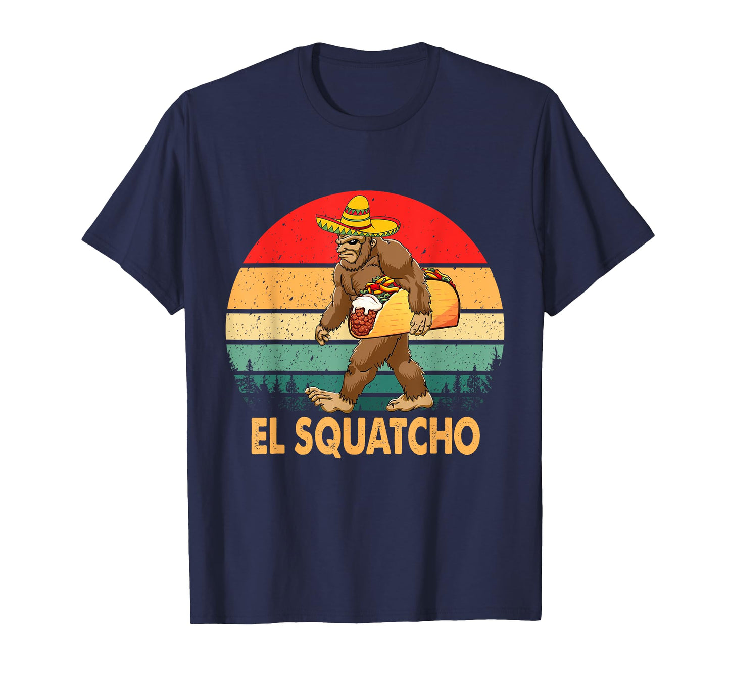 El Squatcho Bigfoot Taco Sombrero Cinco De Mayo Vintage T-Shirt