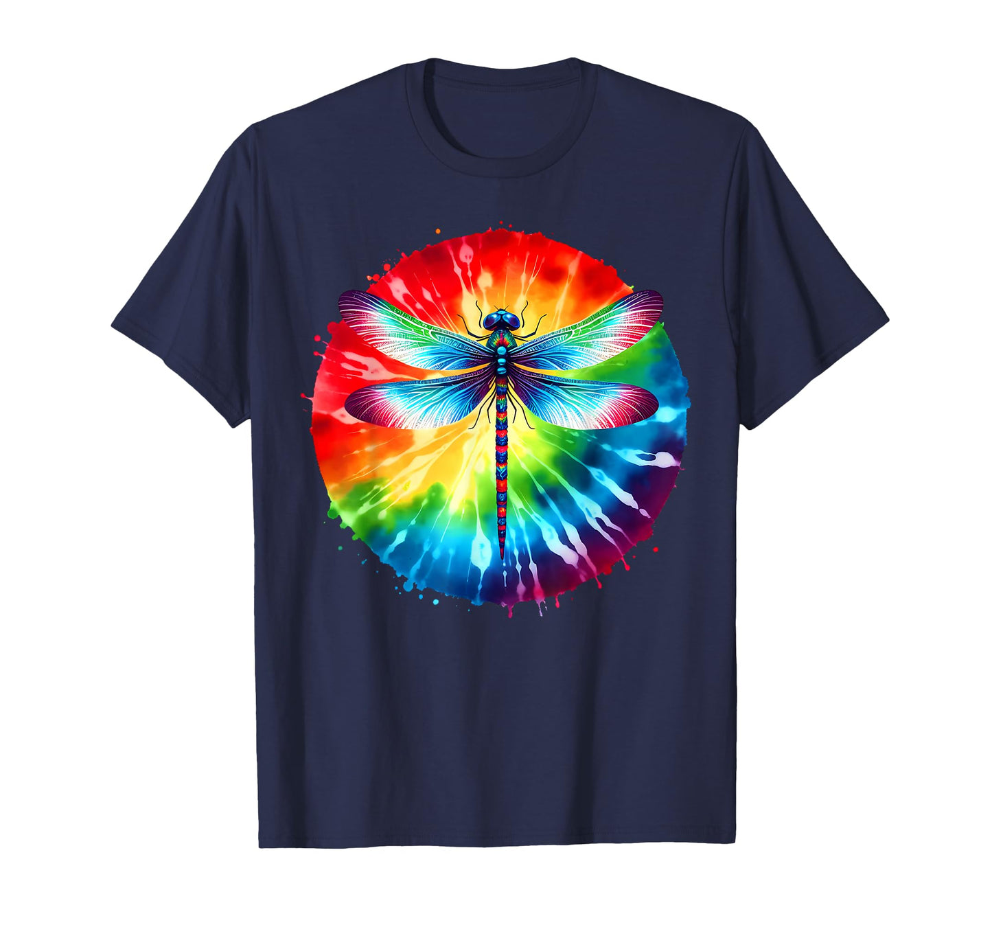 Cool Graphic Tie Dye Sunglasses Dragonfly Illustration Art T-Shirt