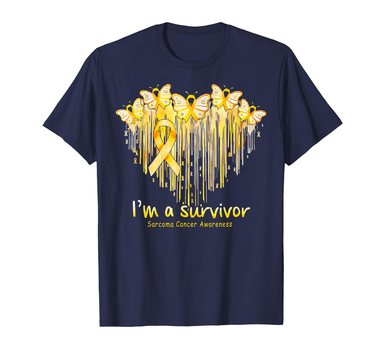 I'm A Survivor Sarcoma Cancer Awareness Heart Butterfly T-Shirt