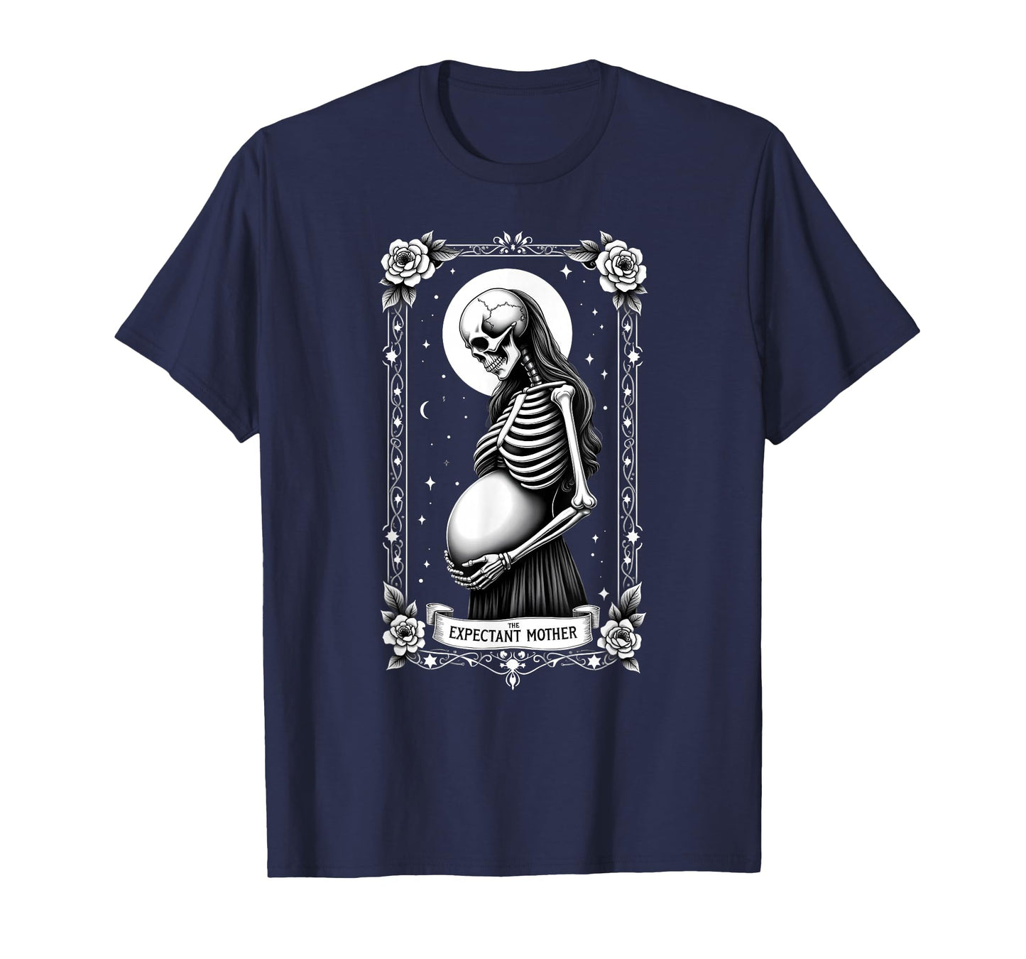 Gothic Tarot Card Mom Skeleton Expectant Mother T-Shirt