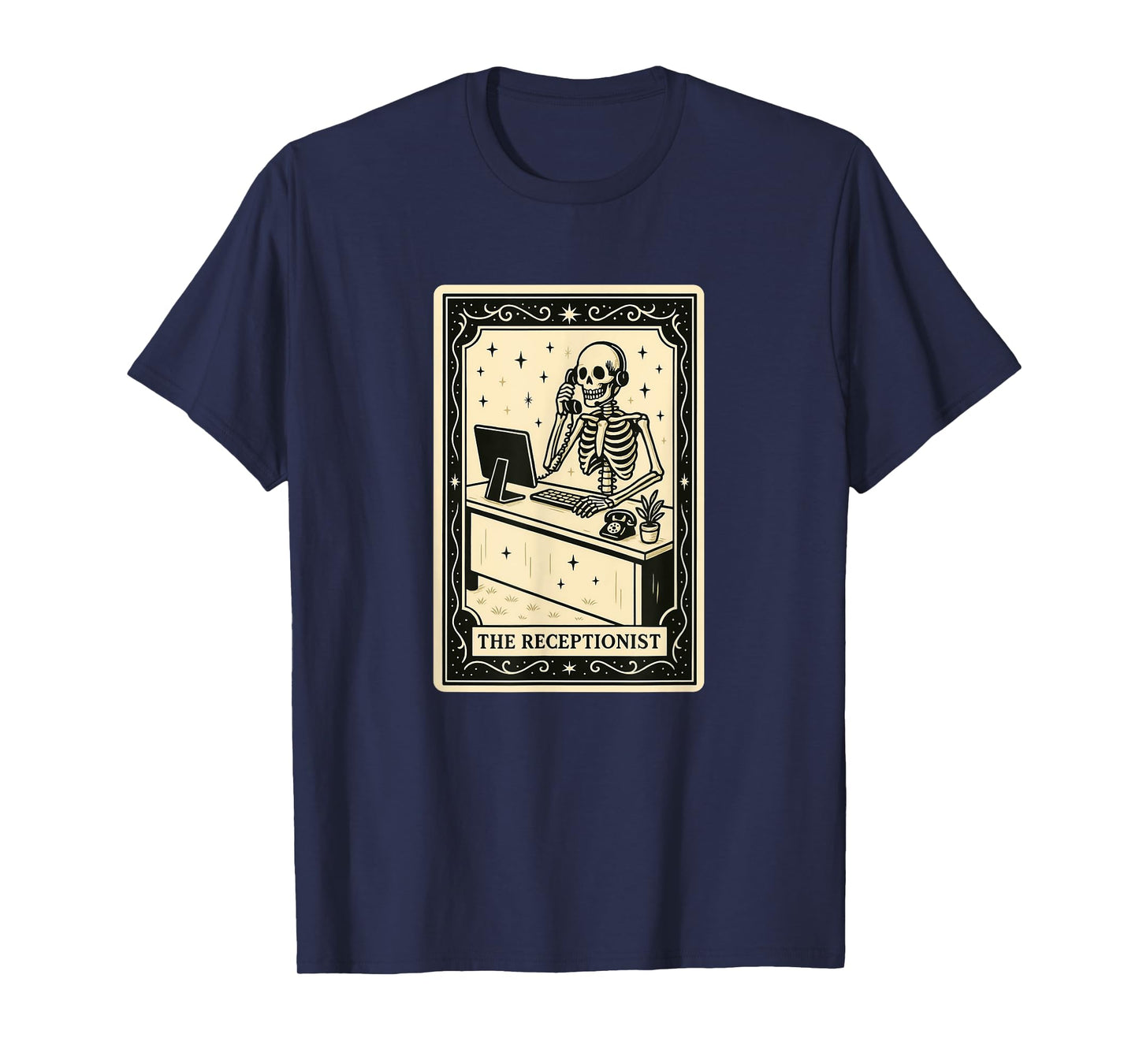 The Receptionist Tarot Card - Halloween Spooky Secretary T-Shirt
