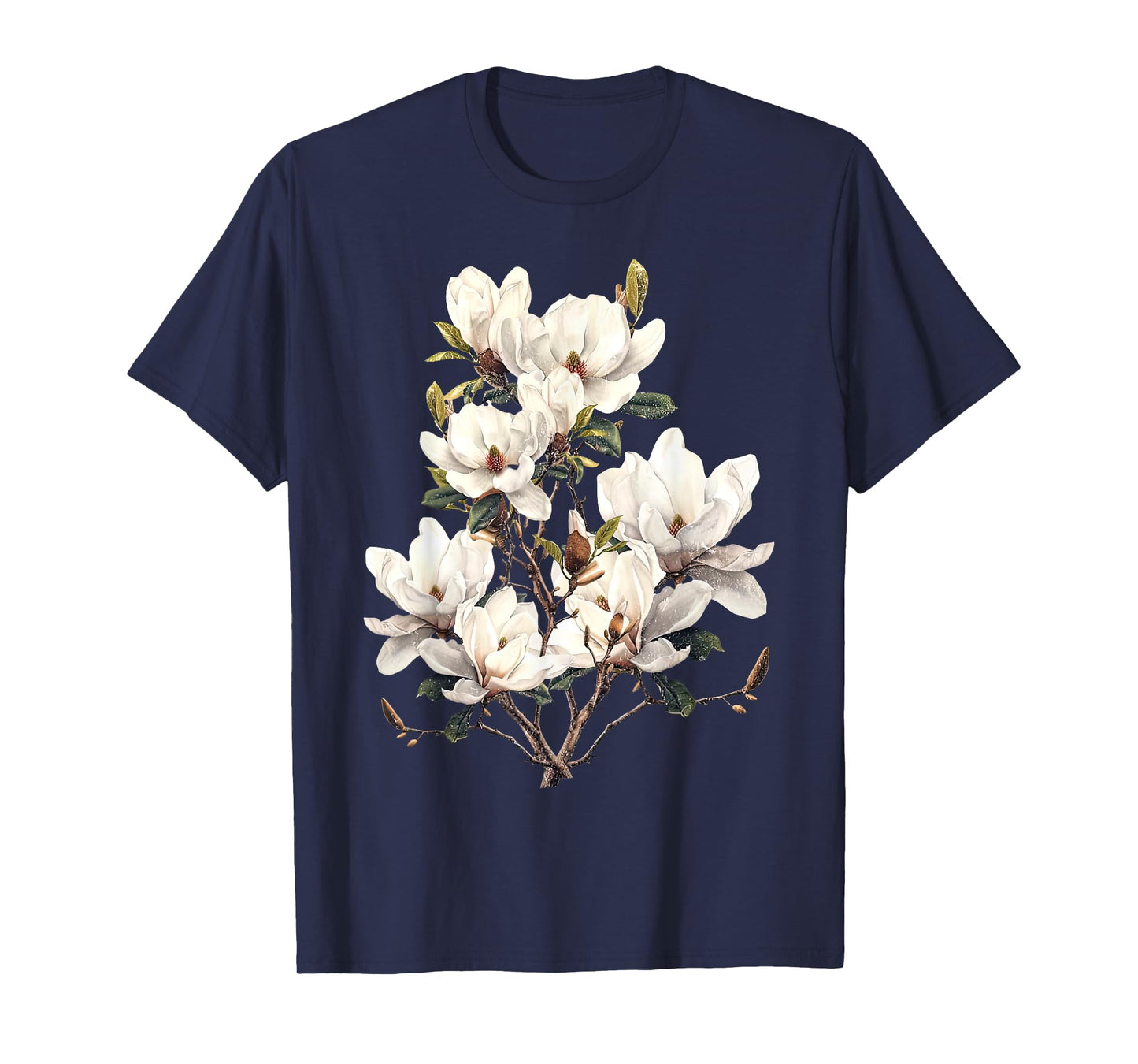 Retro Flower Magnolia Blossom Botanical Garden Nature Lover T-Shirt