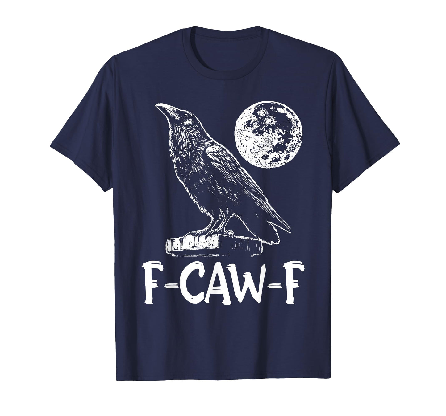 Vintage Black Crow F-Caw-F Funny Halloween Bird Gothic Humor T-Shirt