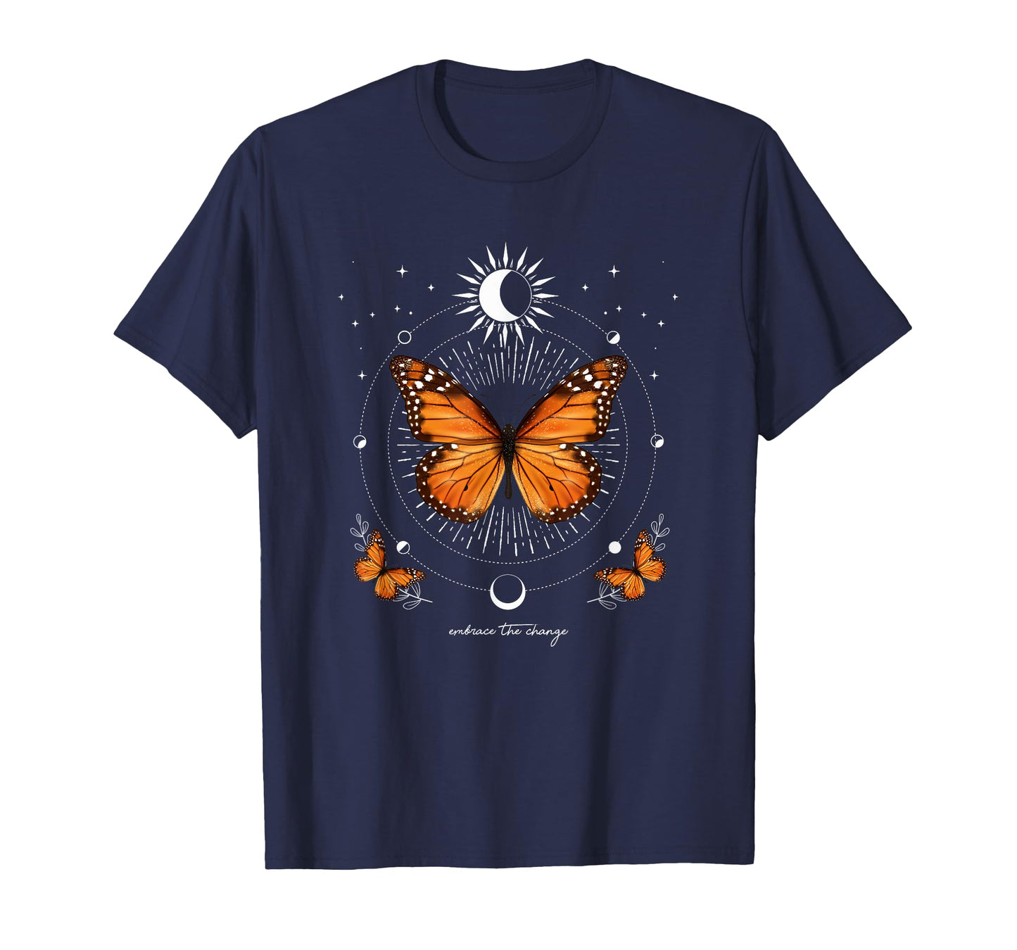 Monarch Butterfly Celestial Butterfly Sun Moon Phase Magical T-Shirt
