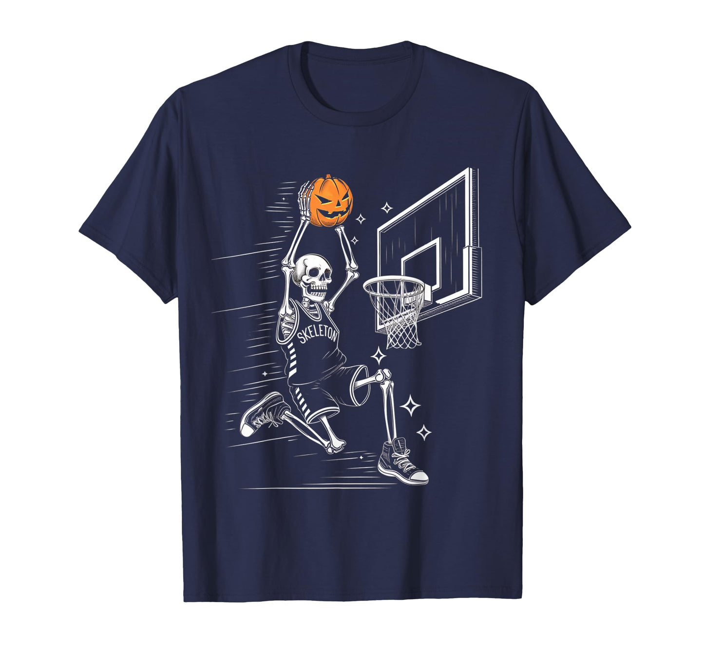 Skeleton Basketball Player Men Boys Scary for Halloween T-Shirt