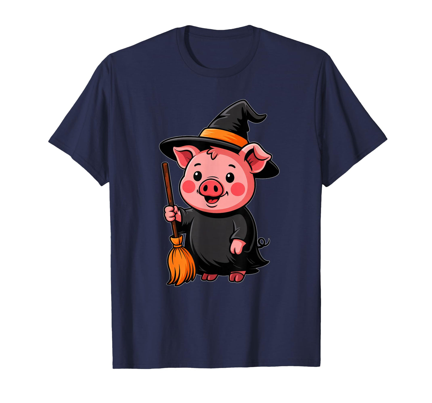 Cute Halloween Pig Witch Hat Women Girls Farmer Pig Lover T-Shirt