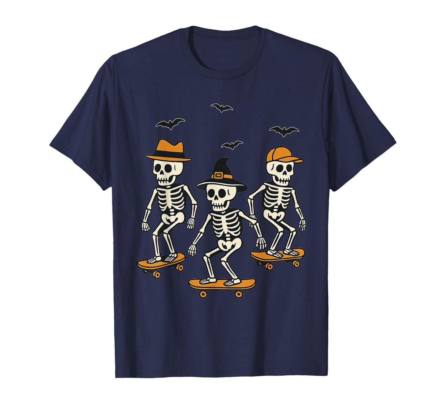 Cute Skeleton Skater Spooky Halloween Skating T-Shirt