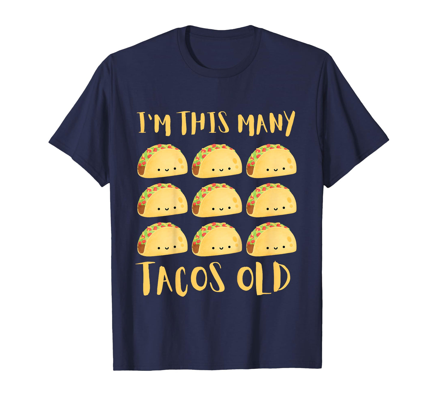 Kids I'm This Many Tacos Old - 9th Birthday 9 Years Old Bday T-Shirt