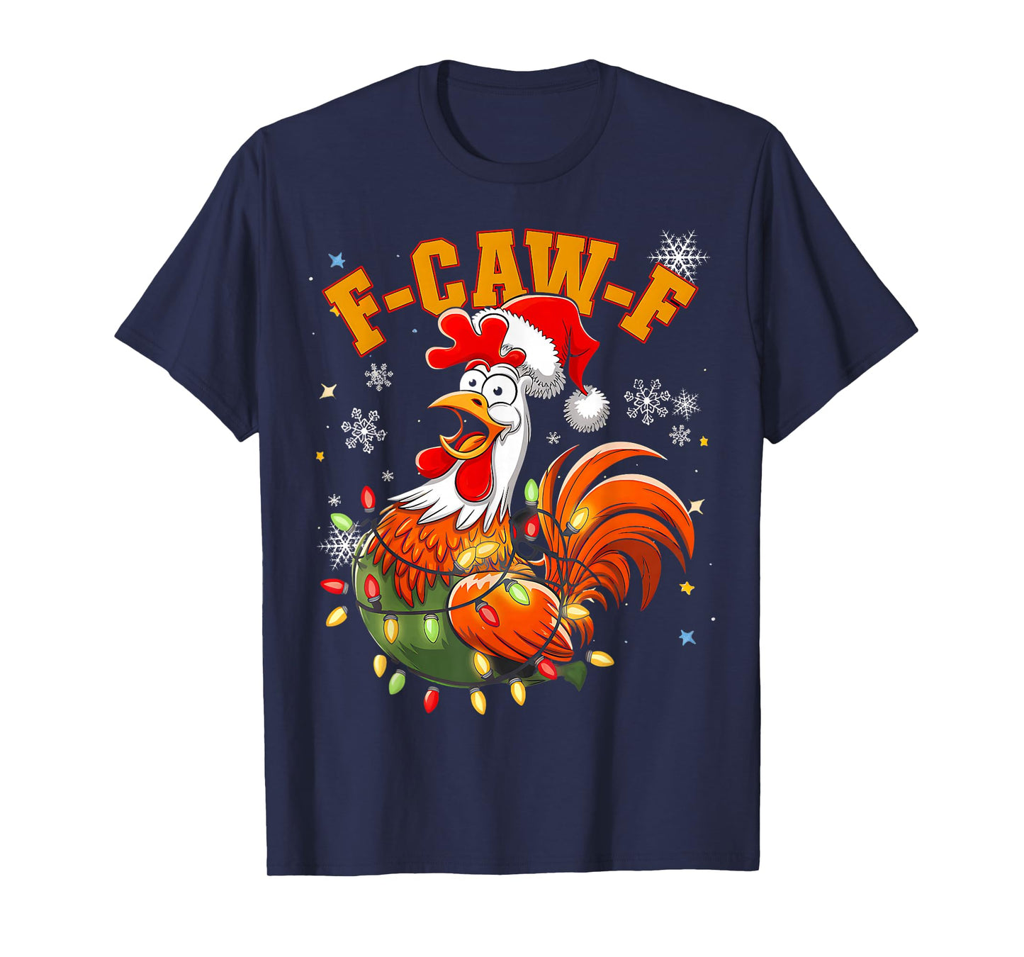 Funny Chicken Christmas Rooster Santa Hat Holiday Humor Xmas T-Shirt
