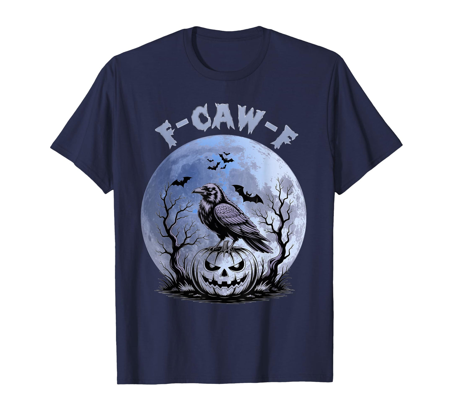 F-Caw-F Funny Gothic Crow Black Bird Moon Humor Graphic T-Shirt