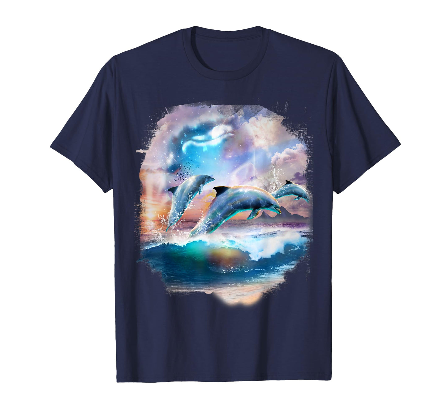 Dolphin Family, Dolphins in Clouds at Beach T-Shirt