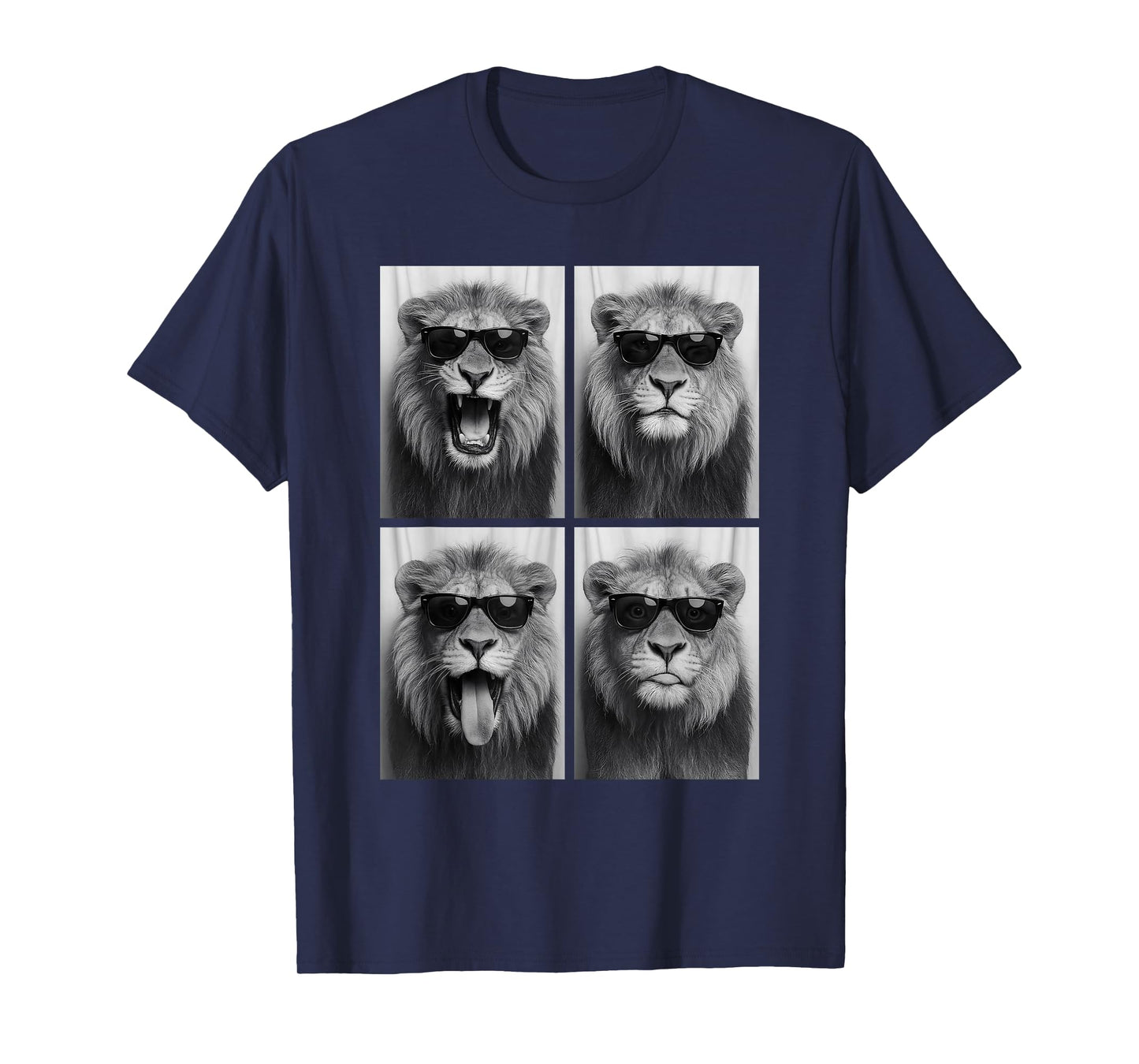 Cool Lion Sunglasses Wild Jungle Animal Lions Selfie Booth T-Shirt