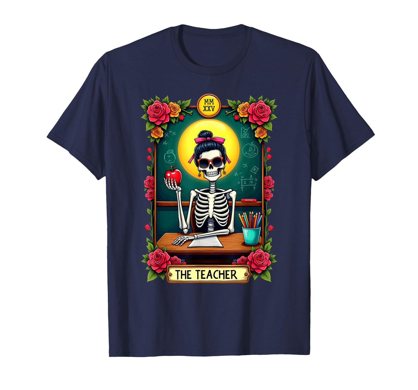 Gothic Tarot Card The Teacher Skeleton T-Shirt