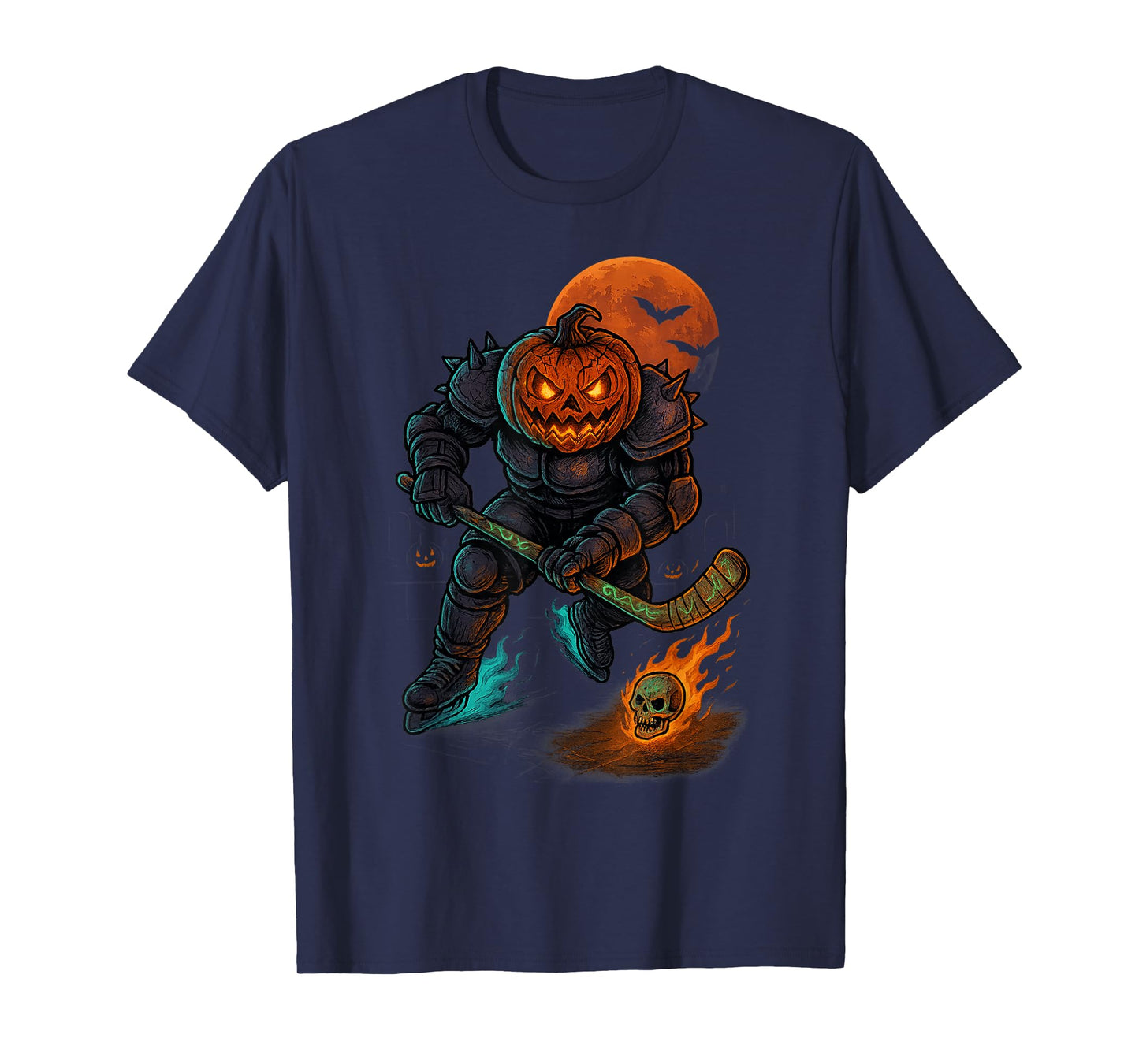 Skeleton Ice Hockey Halloween Sport Costume Men Boys Kids T-Shirt