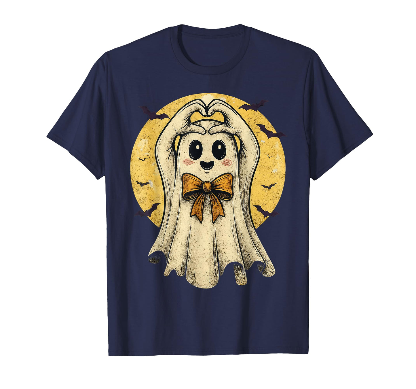 Halloween Cool Teen Boys Kids Men Halloween Boo Heart T-Shirt
