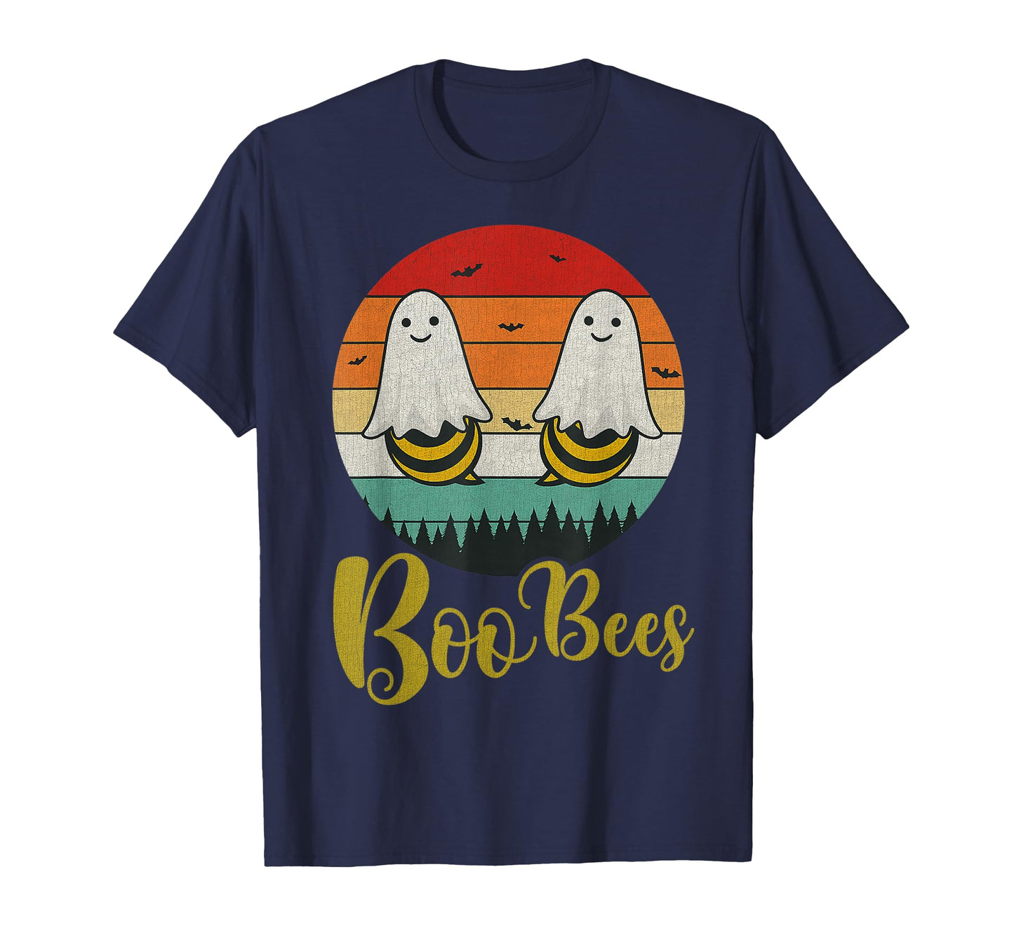 Funny Boo Bees Ghost Halloween Rainbow Costume Vintage T-Shirt