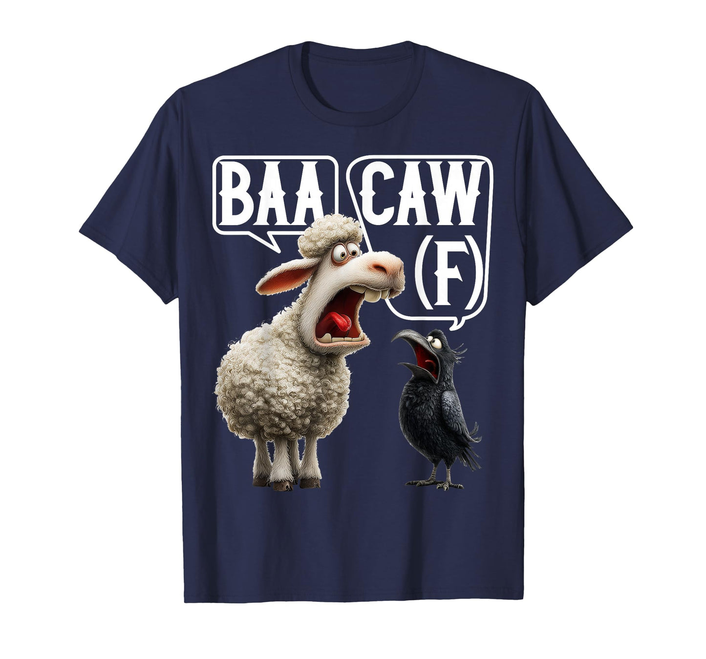 Funny Back Off Shirt – Baa-Caw-F Sheep & Crow Viral Meme Tee T-Shirt