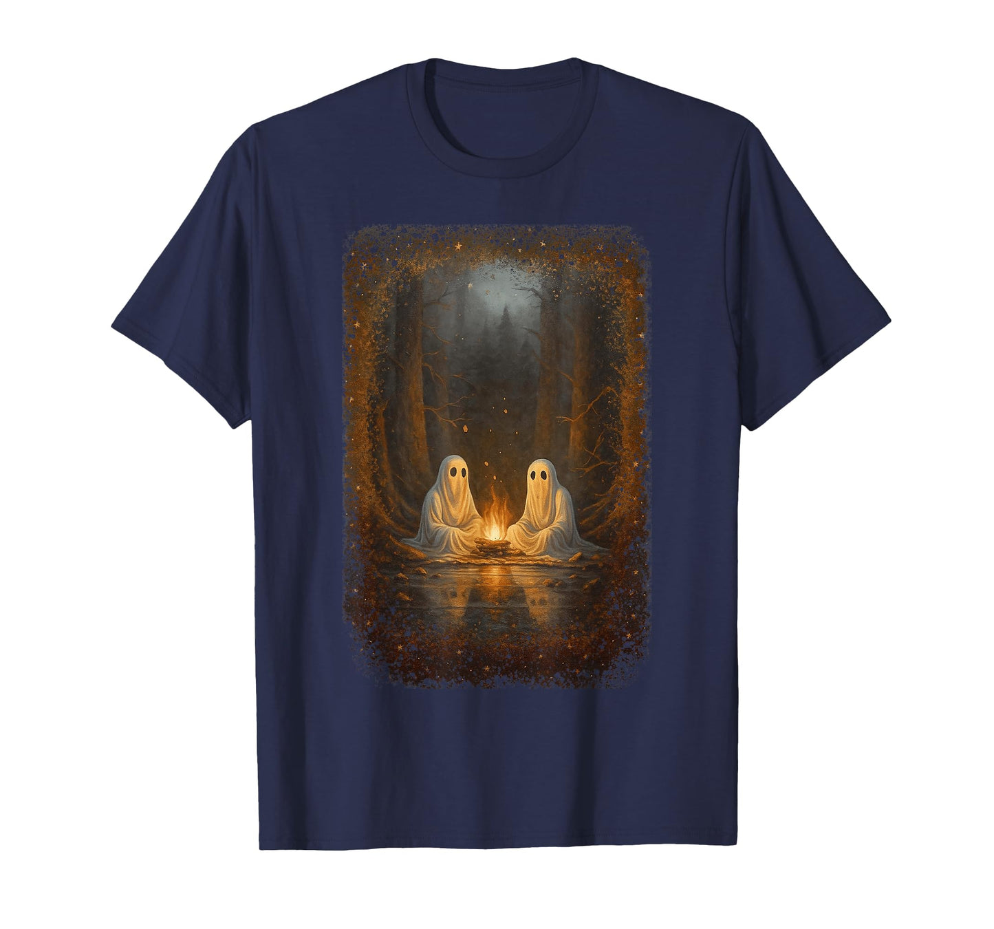Vintage Ghost Campfire Camping Halloween T-Shirt