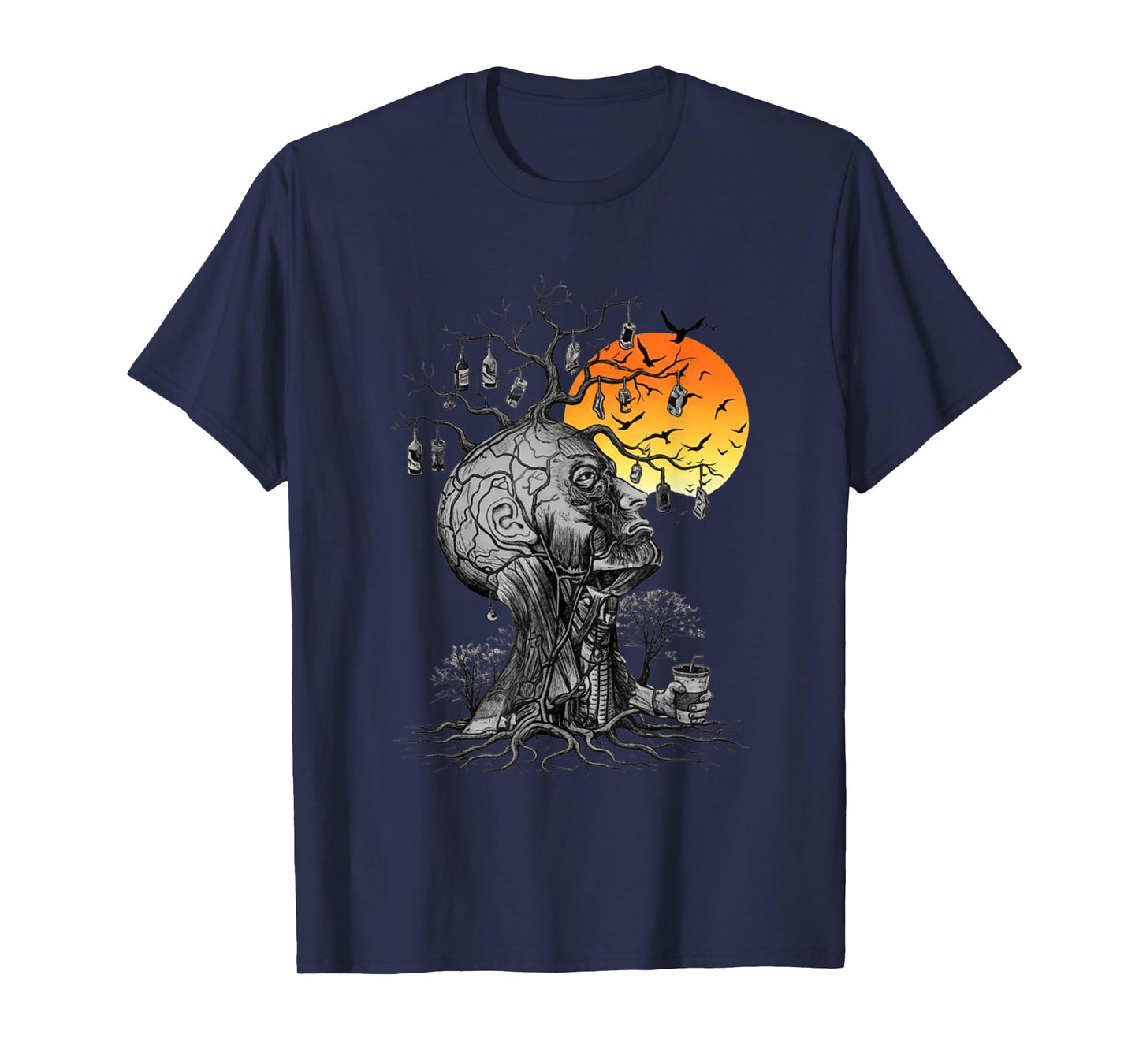 Hangover Human Tree Artwork for Party Lovers T-Shirt