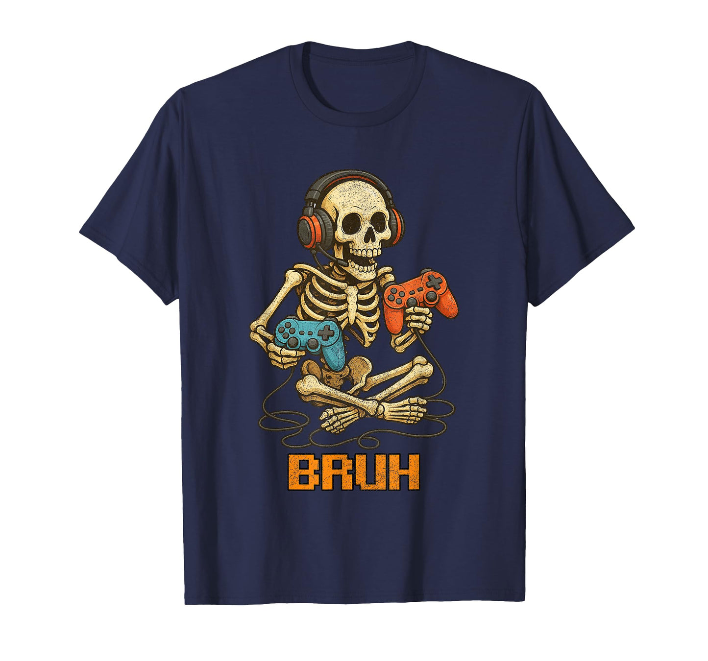 Funny Gamer Skeleton Gamer Teen Boys Video Gaming Bruh T-Shirt