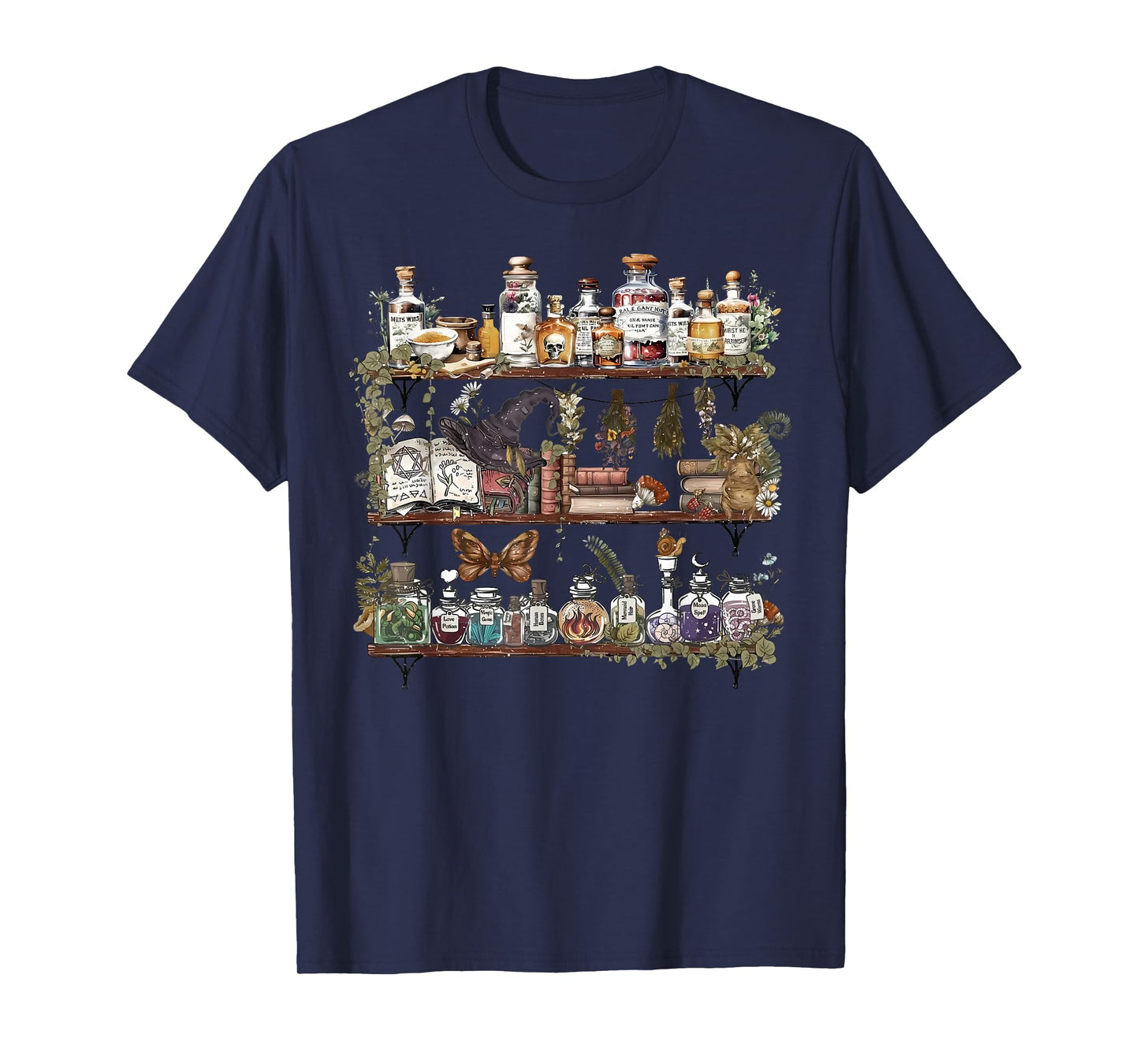 Apothecary Cupboard Herbs Botanical Witch Mystical Magic T-Shirt