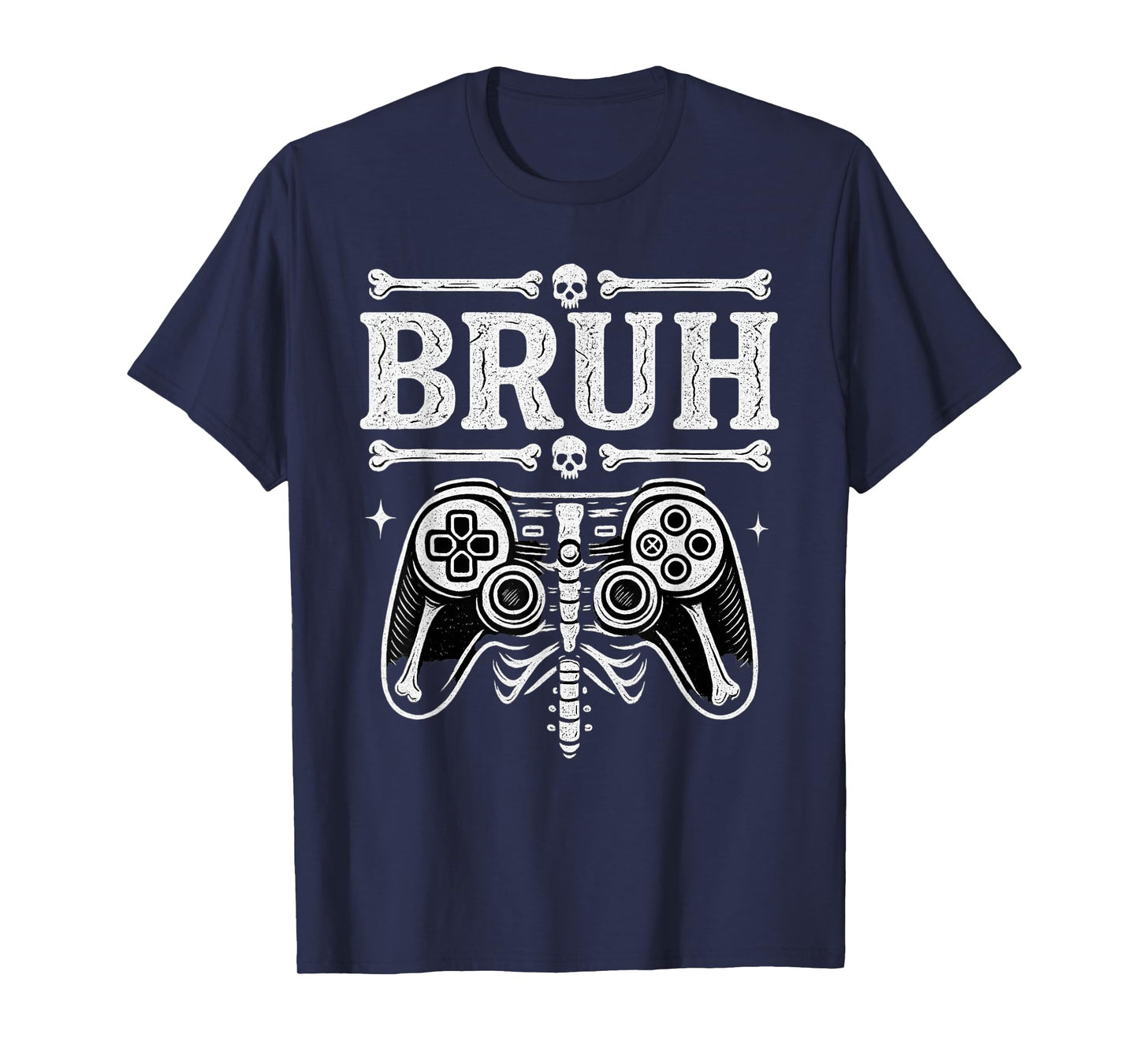 Halloween Skeleton Gamer Bruh Funny Video Gaming Boys Kids T-Shirt