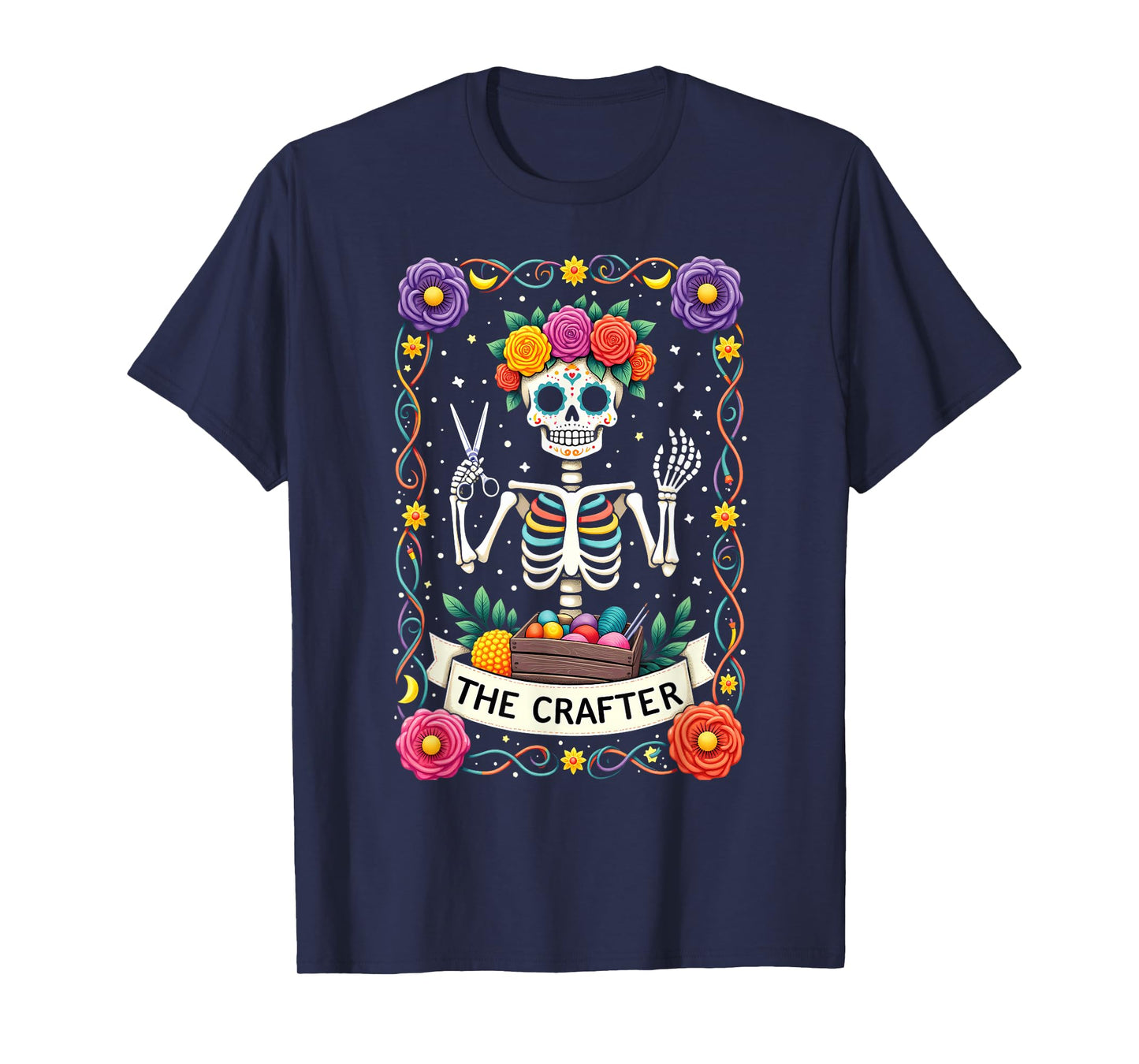 Gothic Tarot Card The Crafter Skeleton T-Shirt