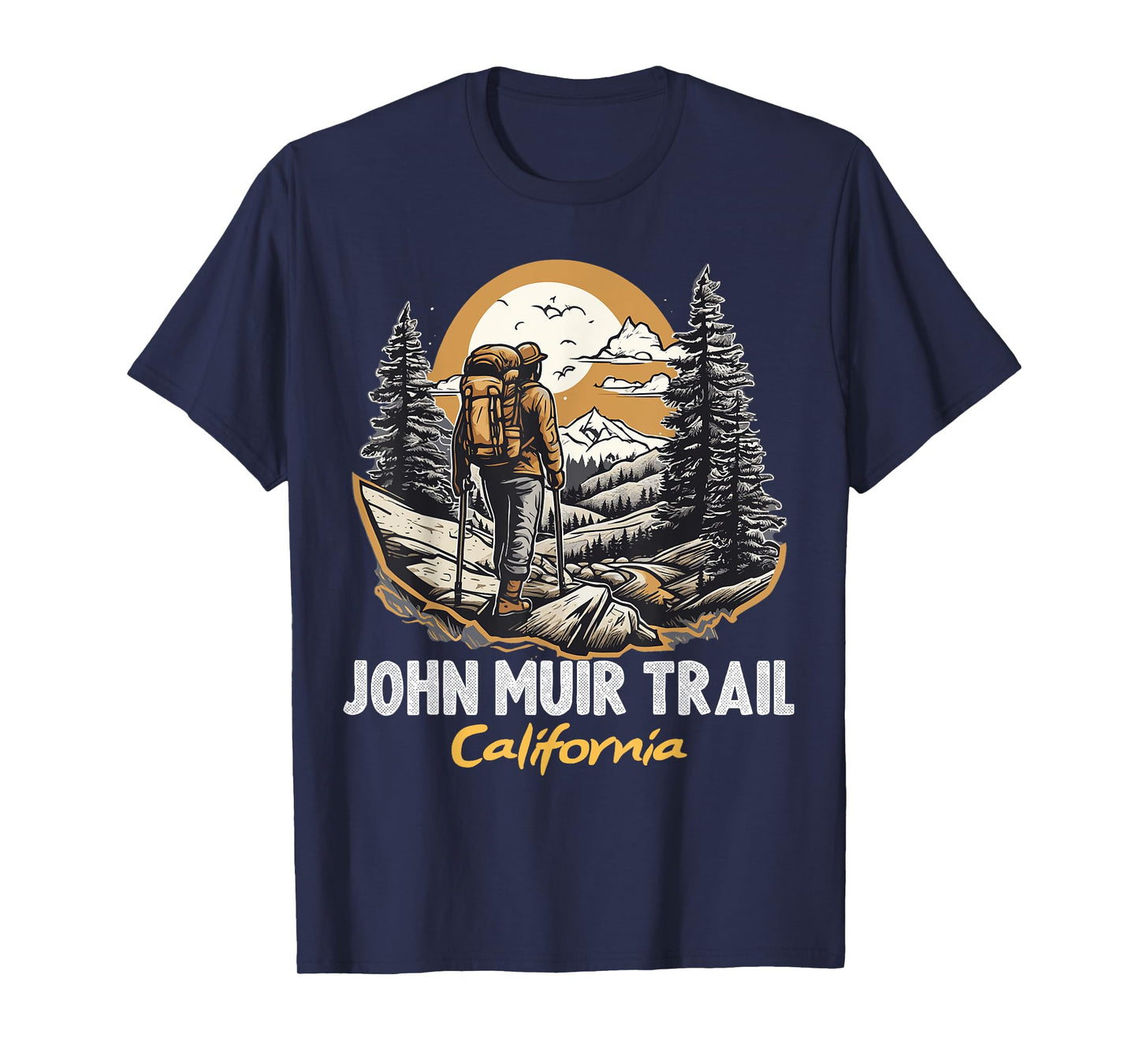 John Muir Trail California Hiking Trail Souvenir Nature Fan T-Shirt