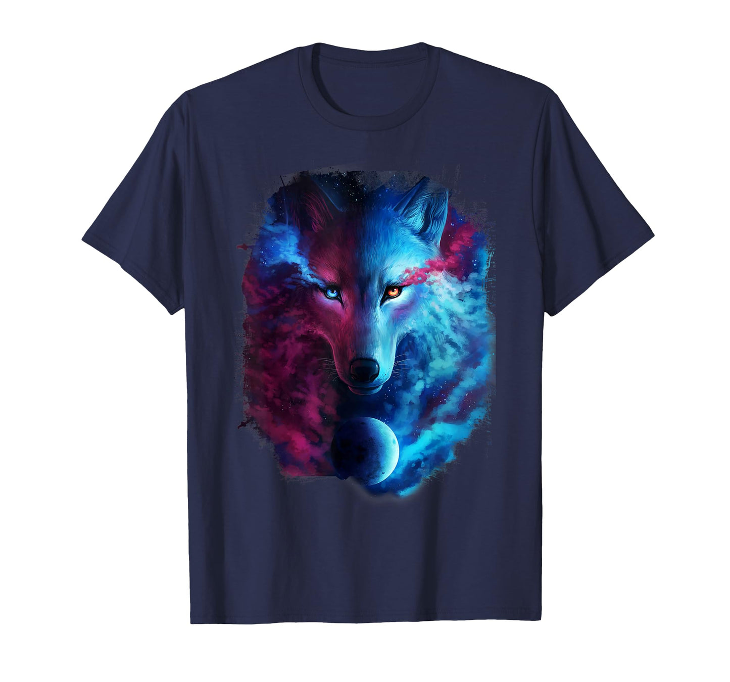 Random Galaxy, Light Dark Wolves, Ice Fire, Wolf T-Shirt