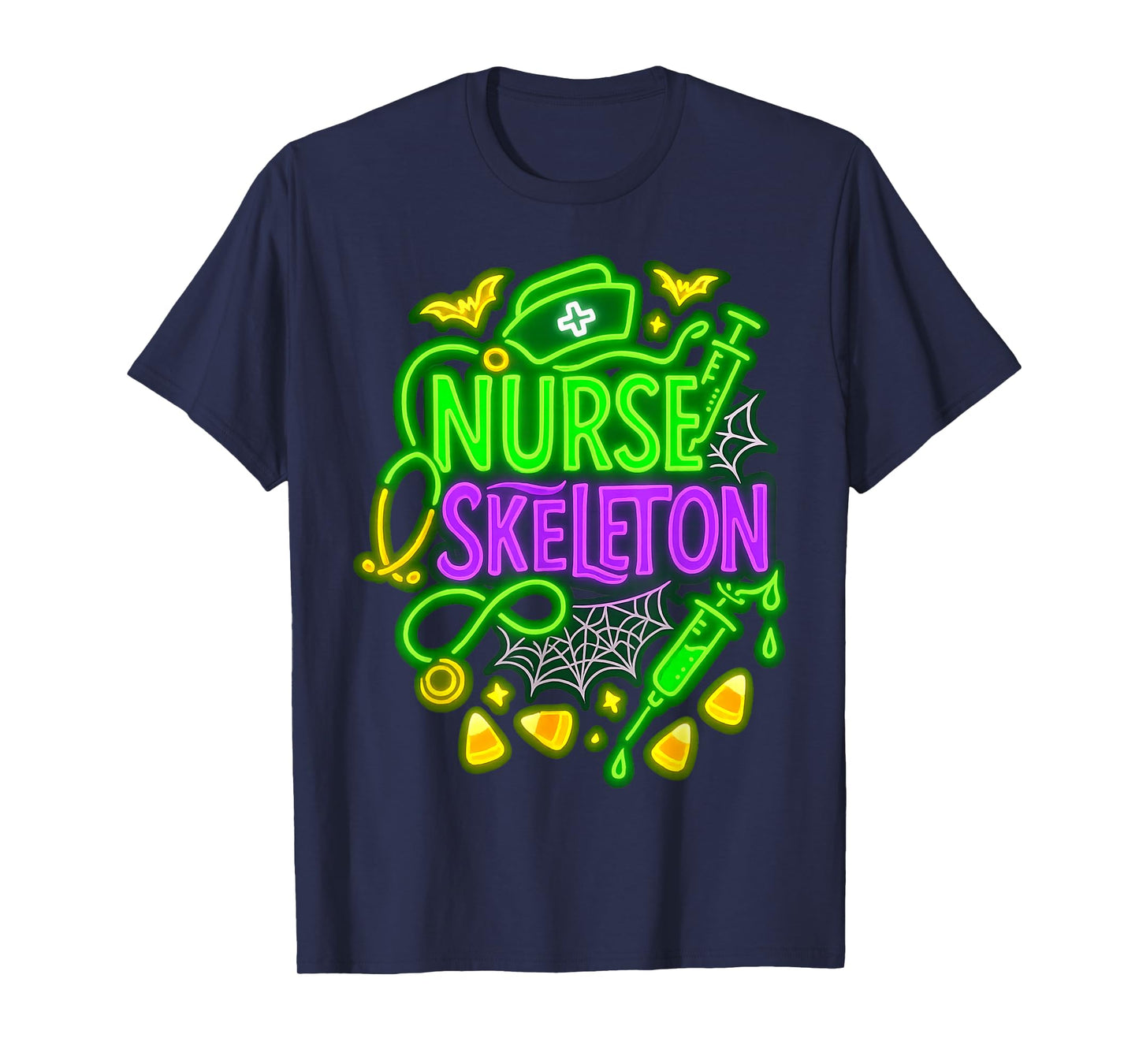 Halloween Spooky Nurse Skeleton Medical Healthcare Funny T-Shirt