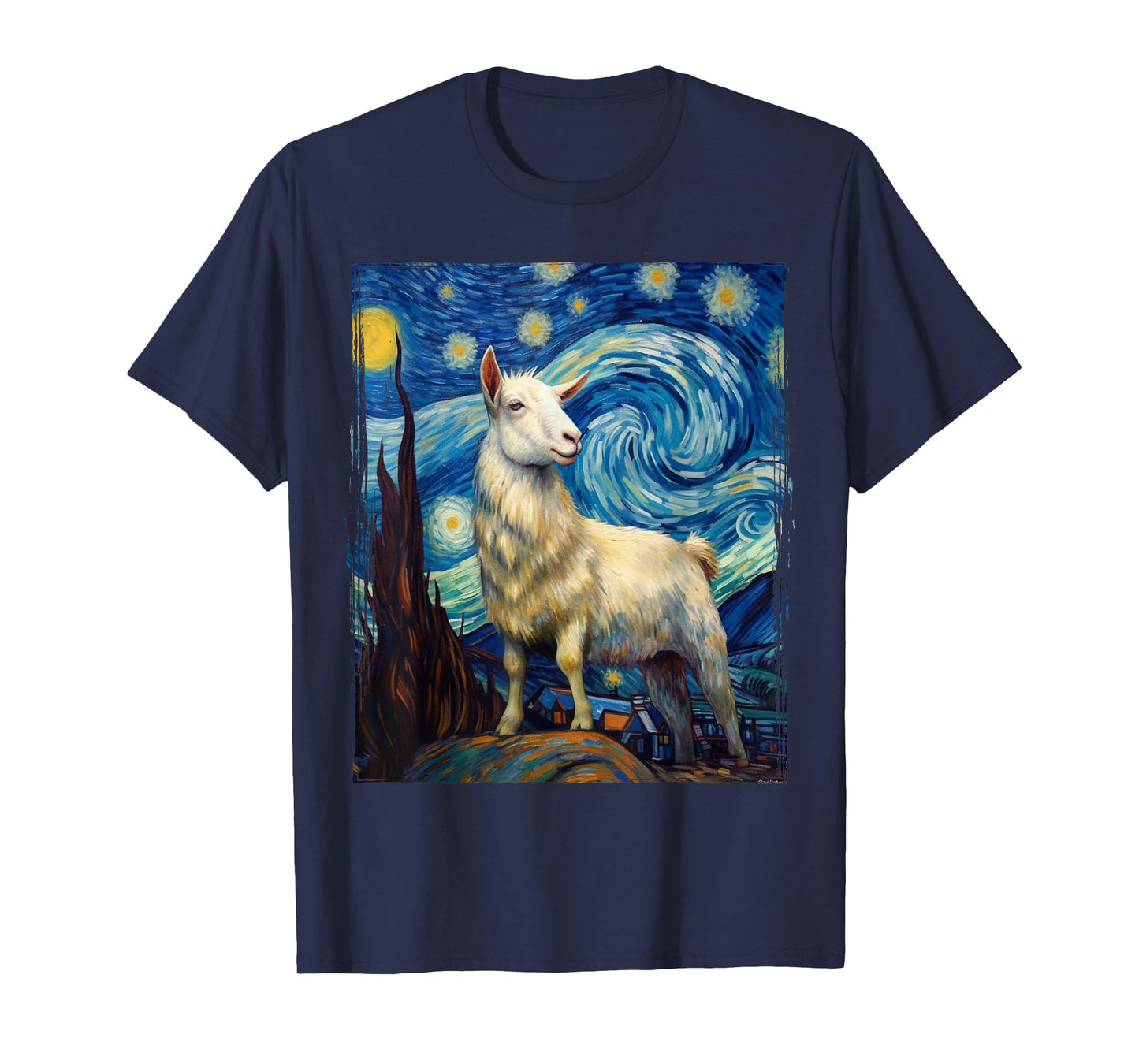 Mountain Goat art Van Gogh Mountain Goat T-Shirt