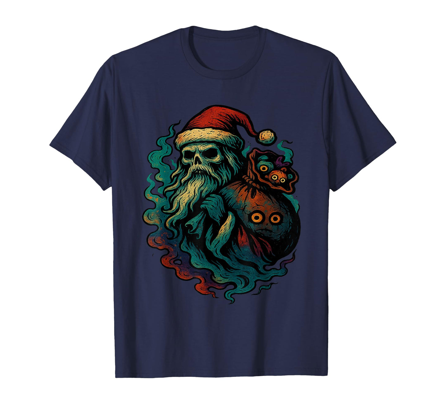 Scary Santa Creepy Skull Christmas Horror Holiday Gothic T-Shirt