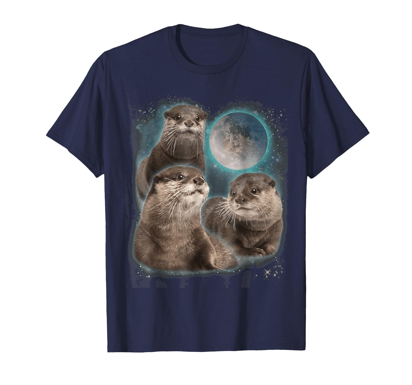 Three Otters Moon Howling T-Shirt