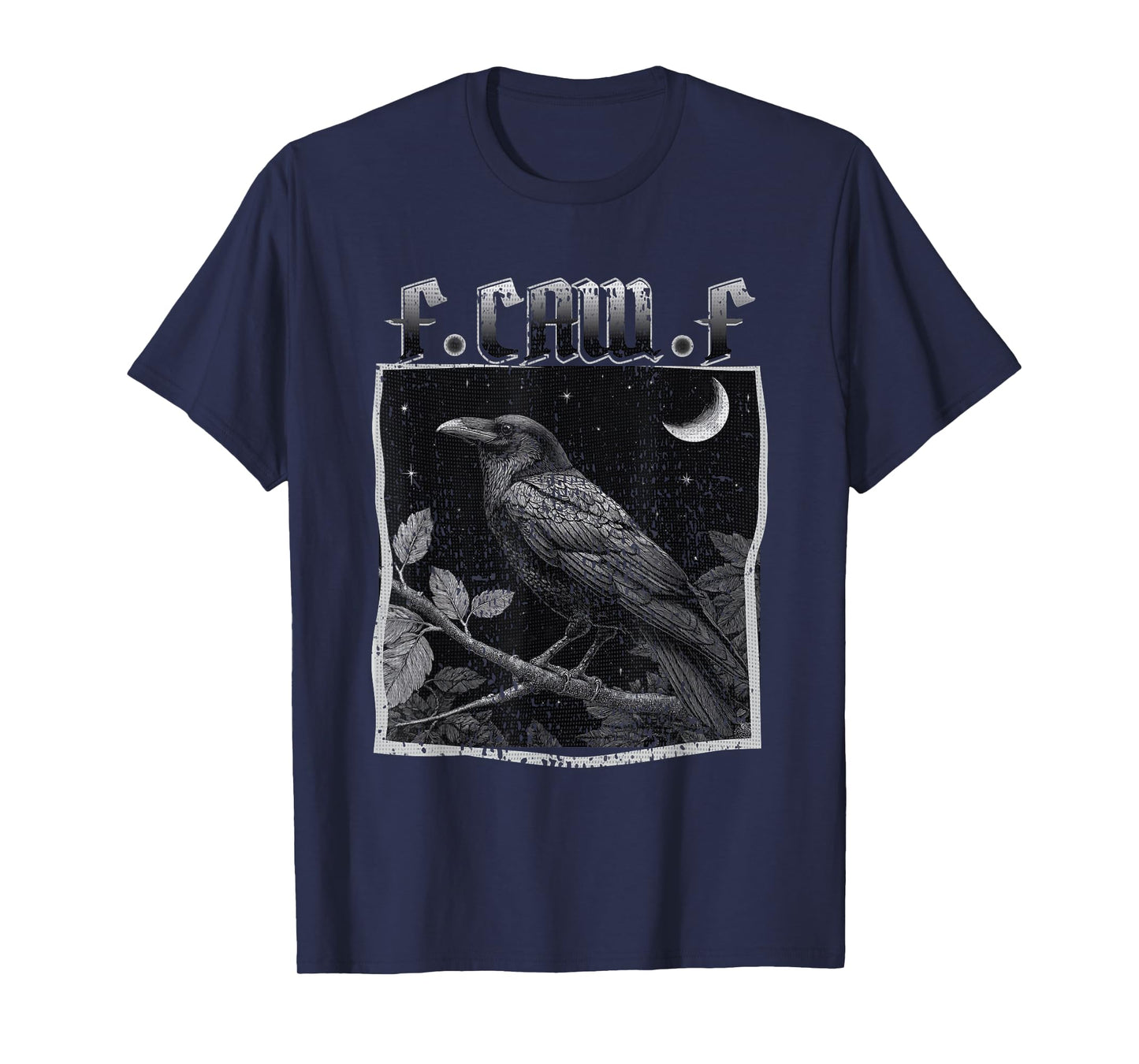 Black Retro Crow, F-Caw-F Funny T-Shirt