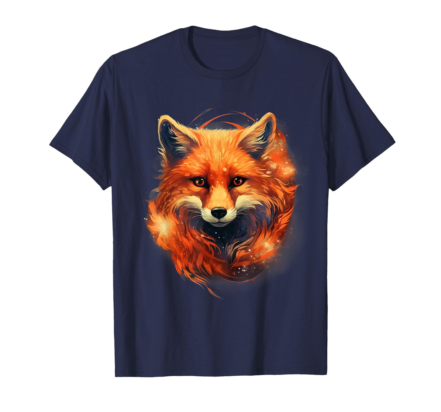 Fox Artwork Animal Lovers Wildlife Colorful Portrait Nature T-Shirt