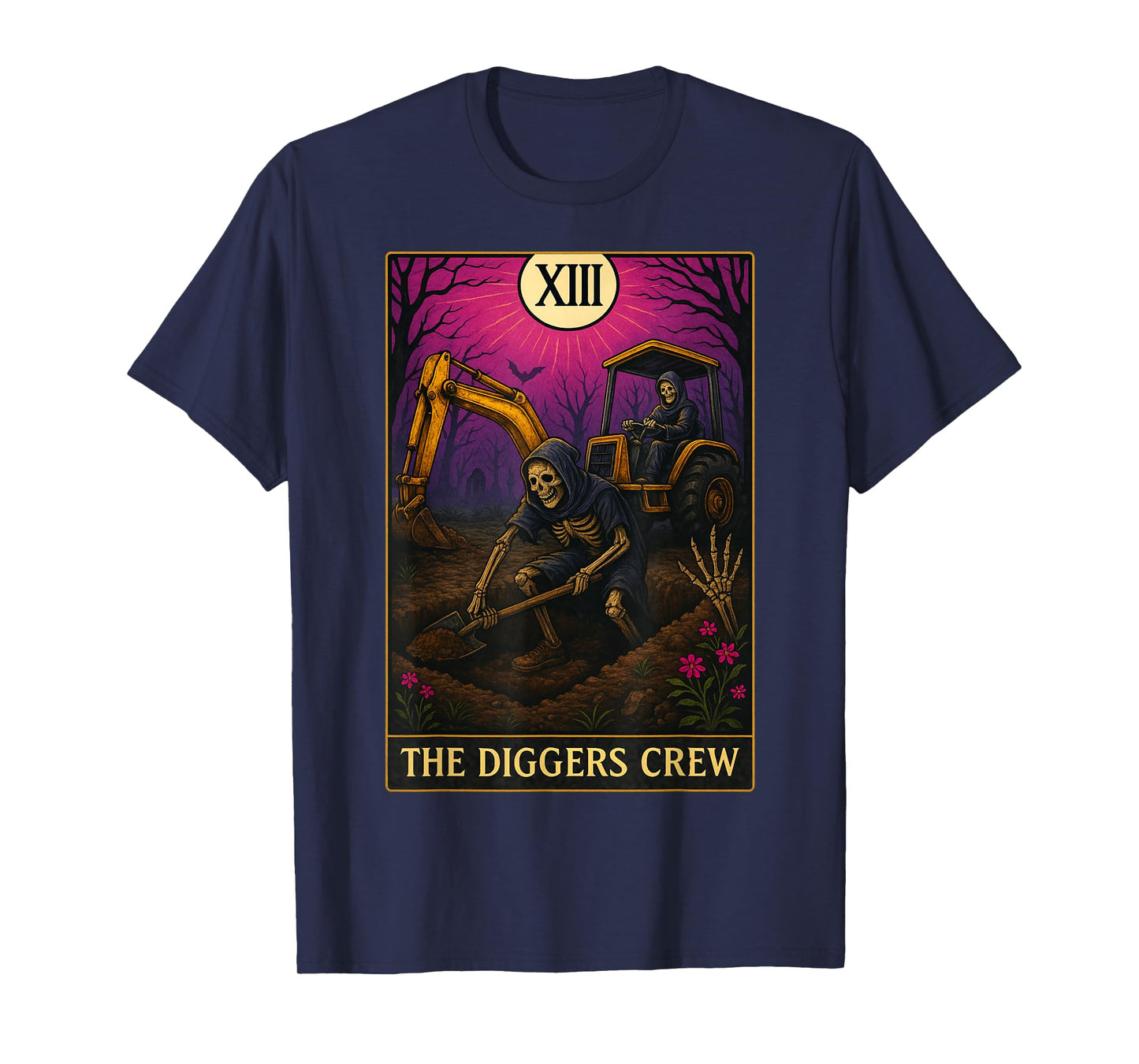 Halloween for Cemetery Workers Digger Truck Construction Job T-Shirt