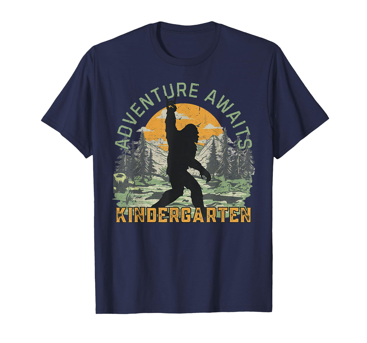 Adventure Awaits Bigfoot Teacher Kindergarten Back To School T-Shirt