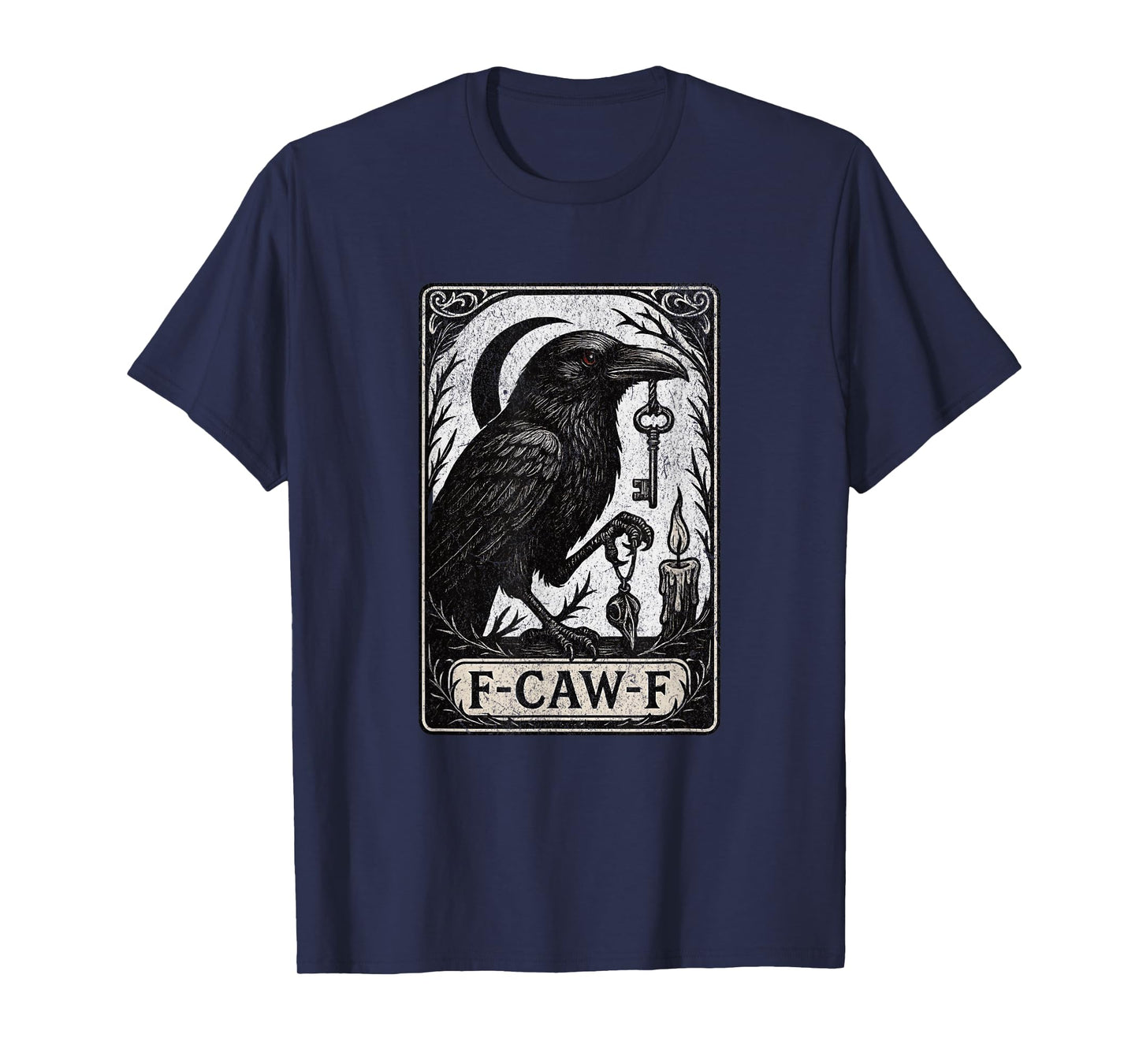 F-CAW-F Black Crow Graphic Meme Adult Humor Design T-Shirt