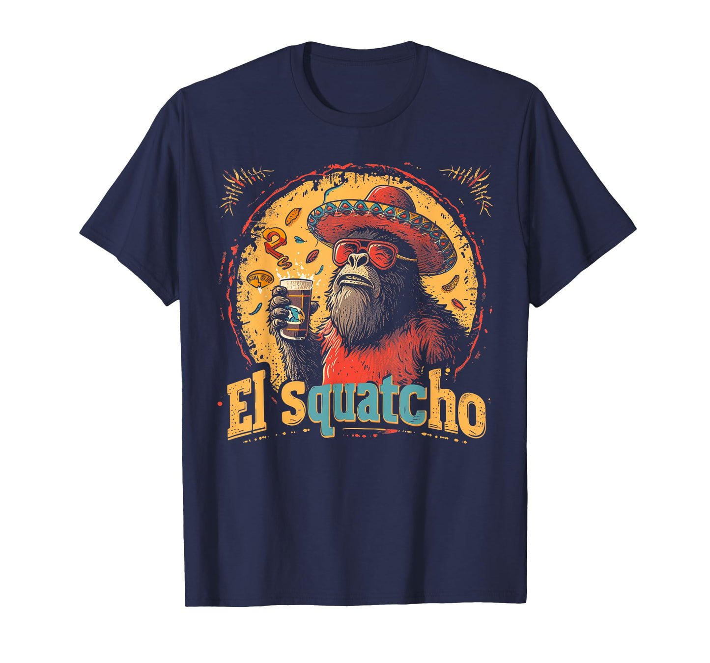 Bigfoot Sasquatch - Cinco De Mayo Mexican Sombrero Fiesta T-Shirt