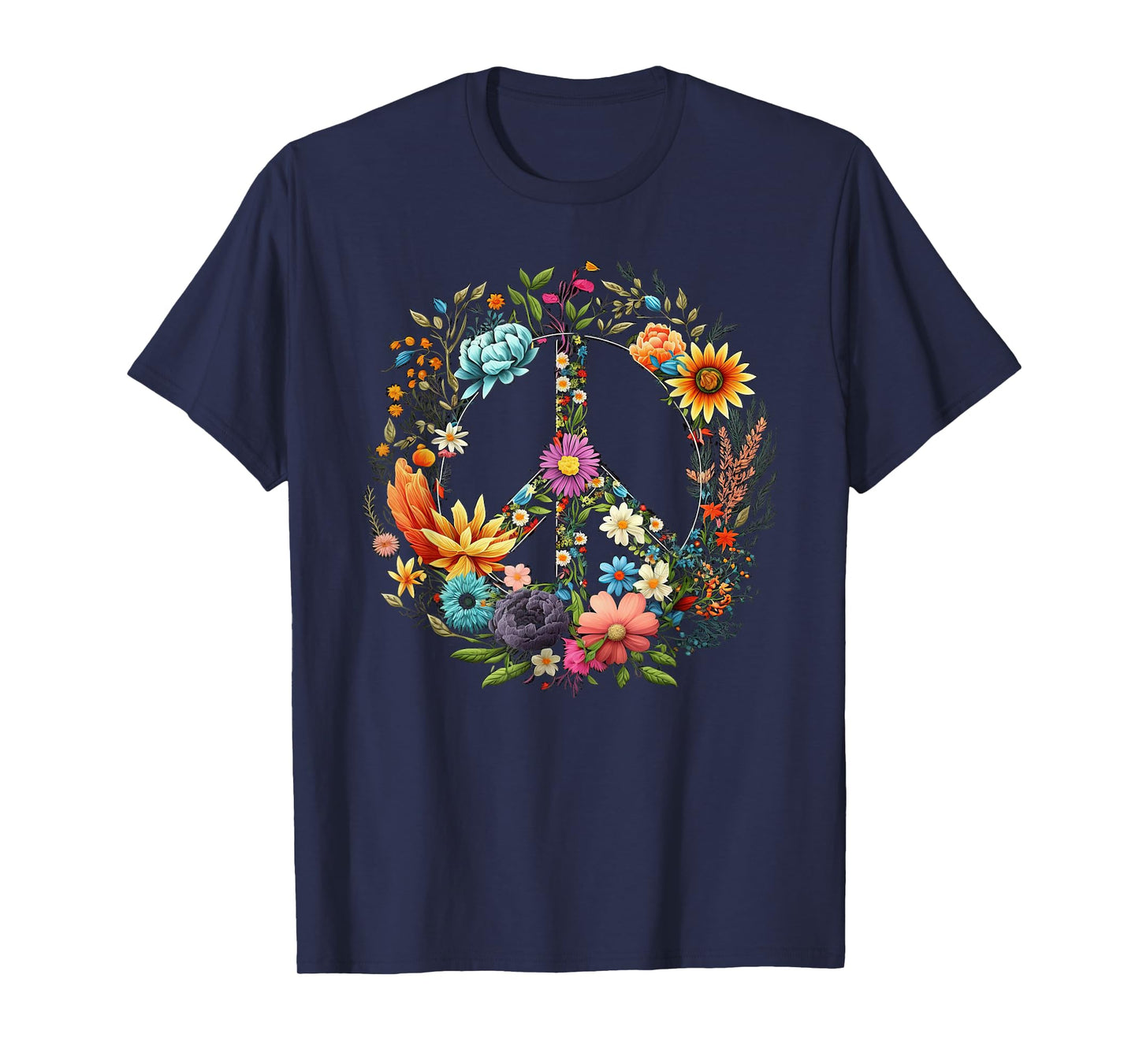 Peace hand tie sign of freedom hippie flower child T-Shirt