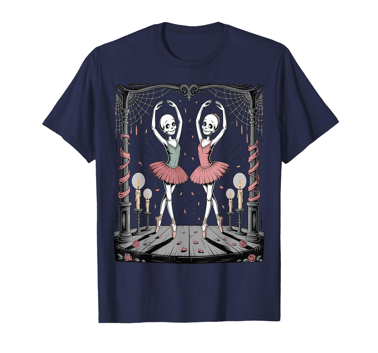 Skeleton Ballerinas Cute Funny Halloween Dance T-Shirt