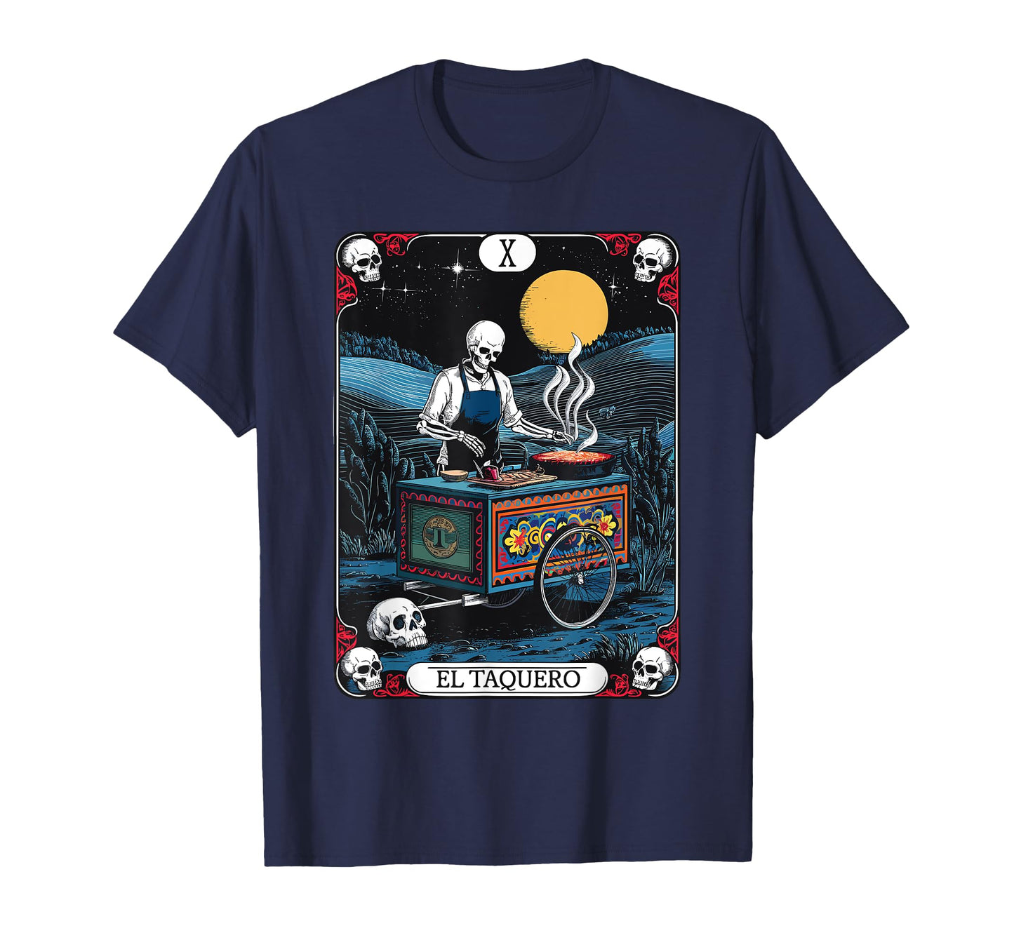 Gothic Tarot El Taquero Skeleton Taco Chef T-Shirt