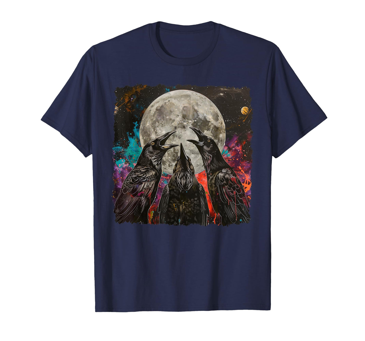 Crow Raven Howling Moon T-Shirt
